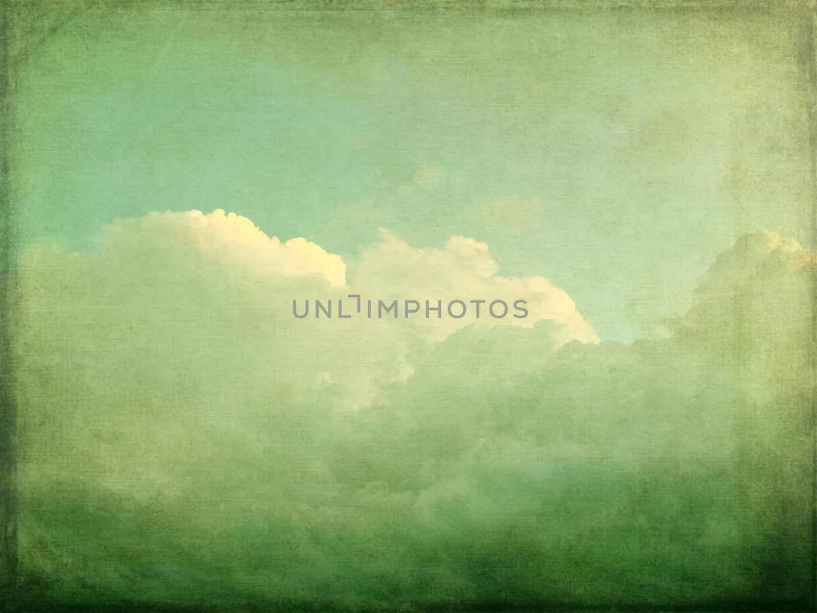 Green vintage sky and clouds background by anikasalsera