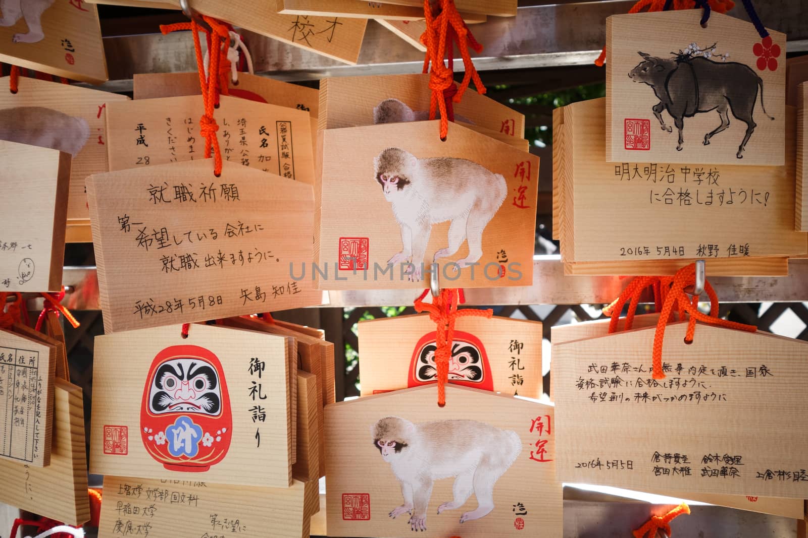 Traditional Emas in a temple, Tokyo, Japan by daboost