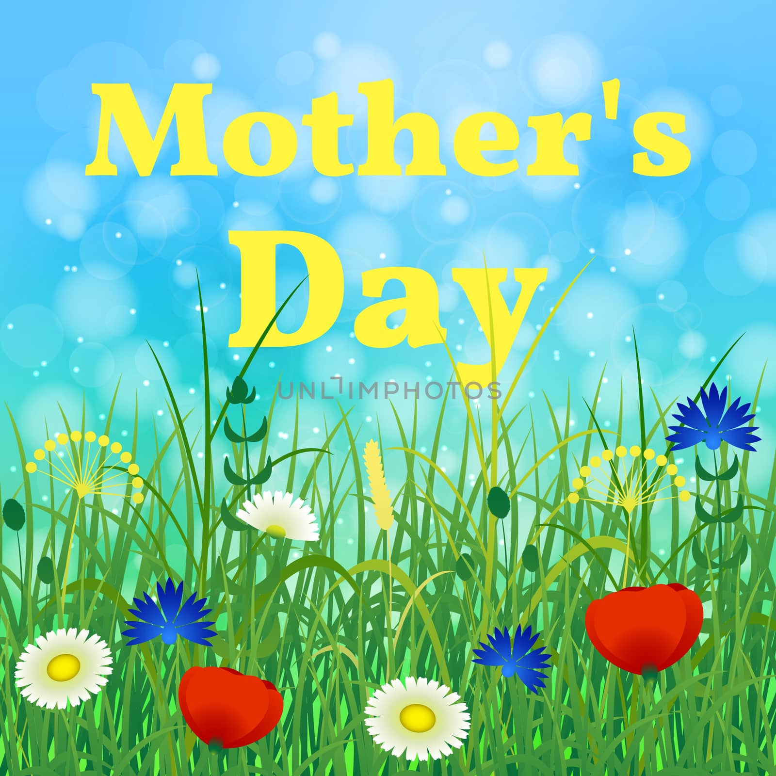 Happy Mothers Day. Background of a blooming meadow by Julia_Faranchuk