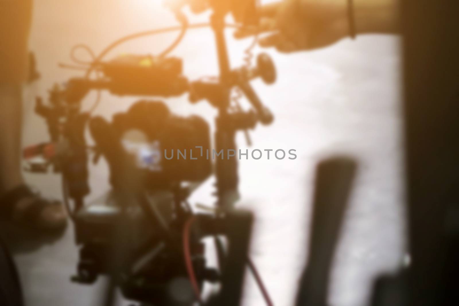 Behind the scenes background, Cinema Camera on Film Set