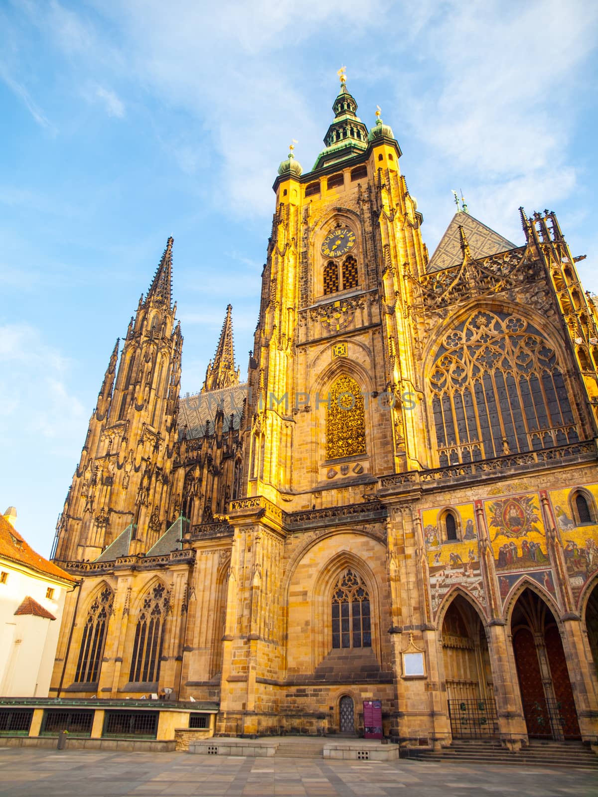 Sunny morning at Saint Vitus Cathedral, Prague Castle, Prague, Czech Republic by pyty