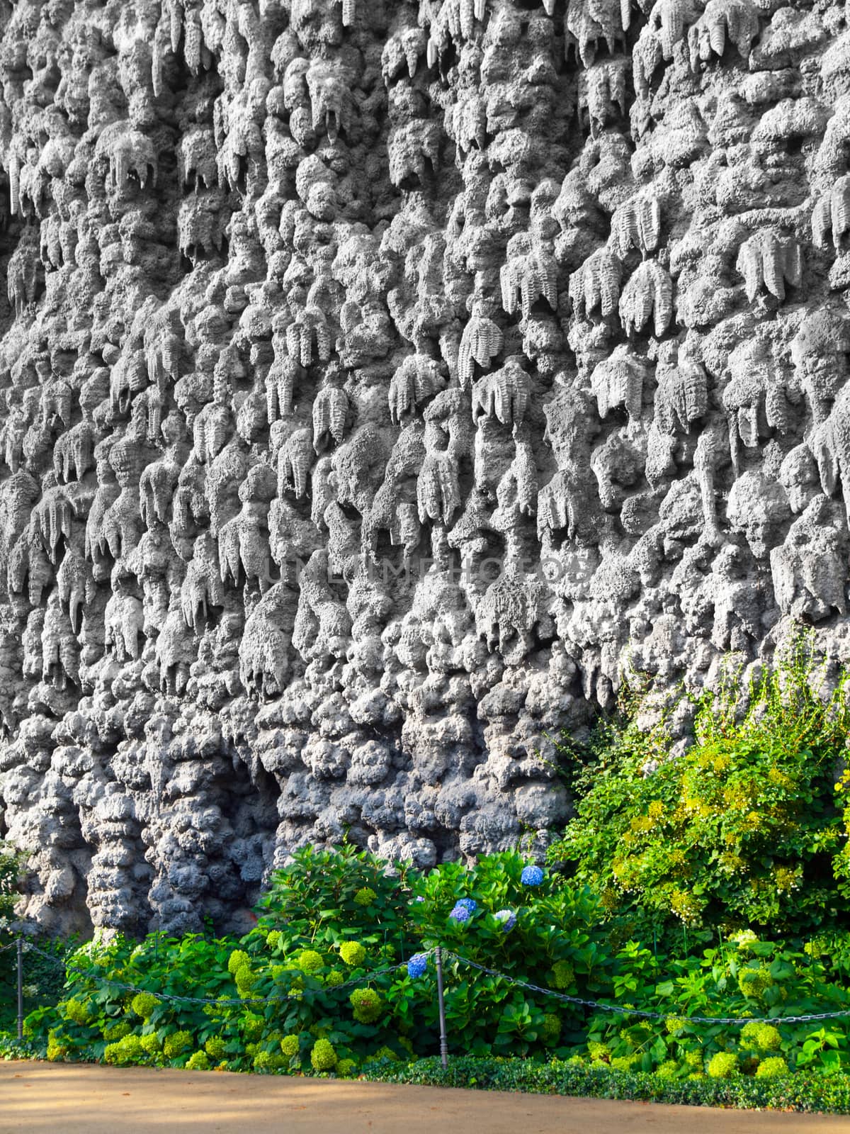 Mysterious Dripstone Wall in the Wallenstein Garden, Prague, Lesser Town, Czech Republic by pyty