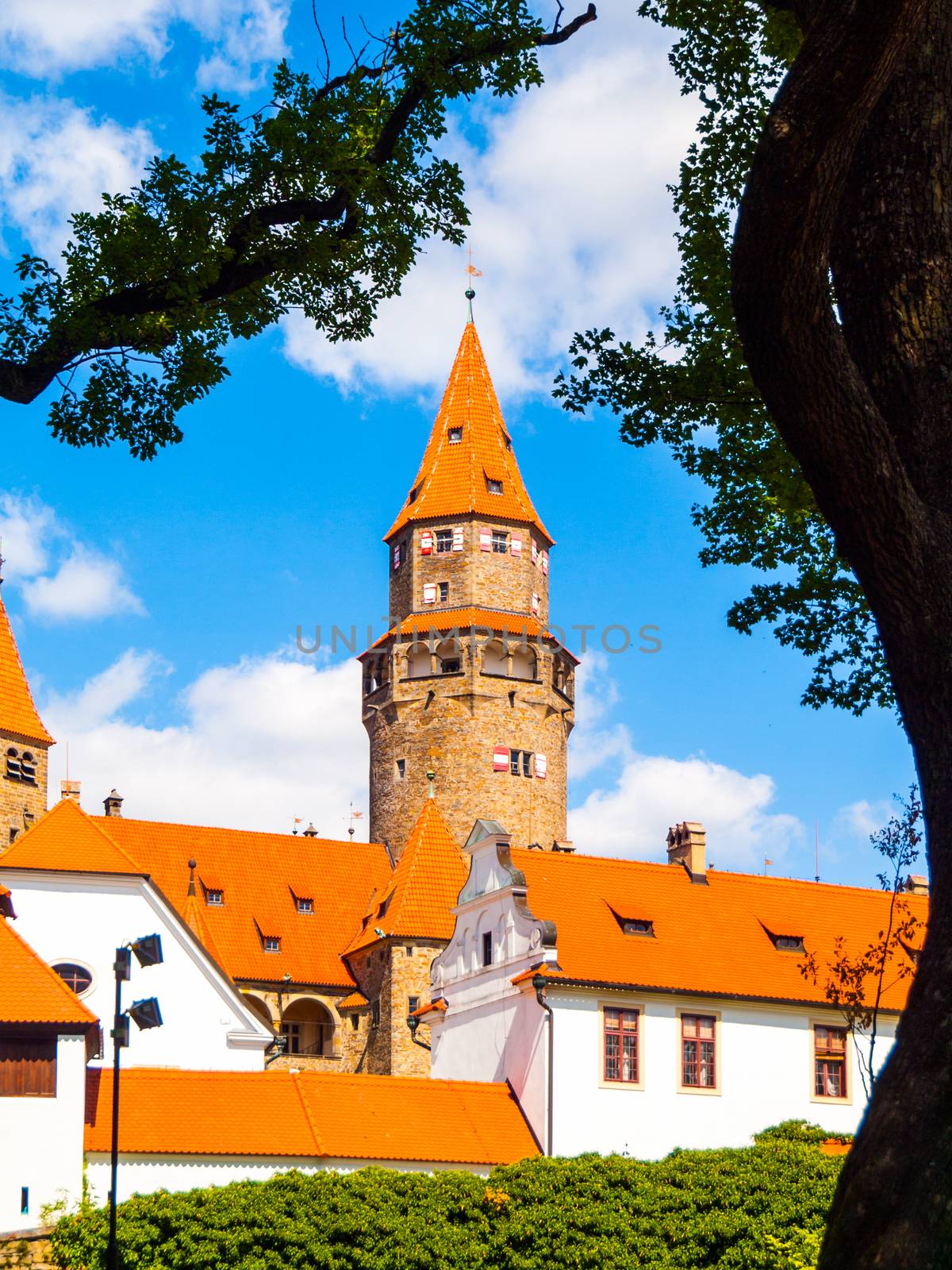 Romantic medieval castle Bouzov in Czech Republic.