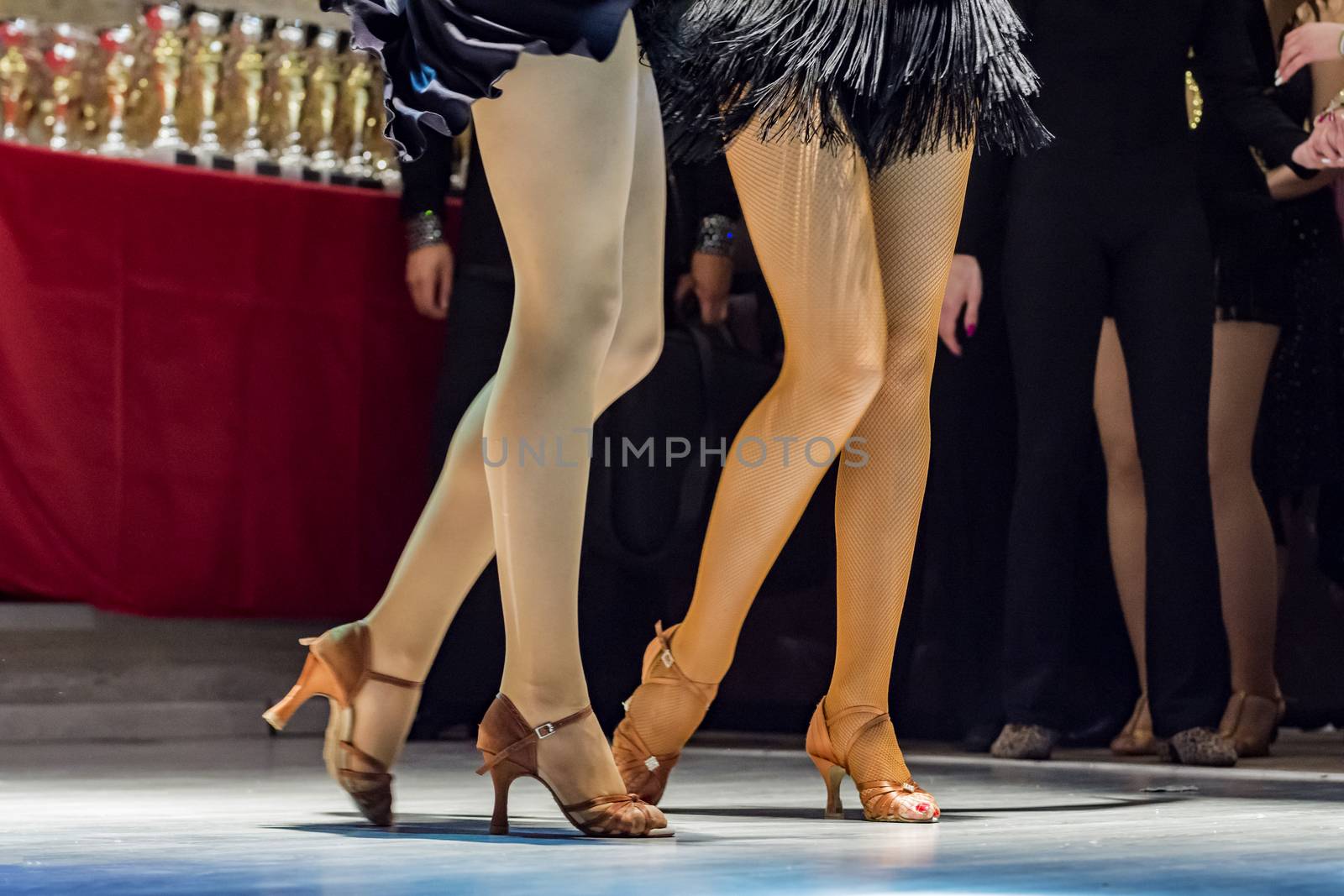 2 young girls dancing together by vangelis