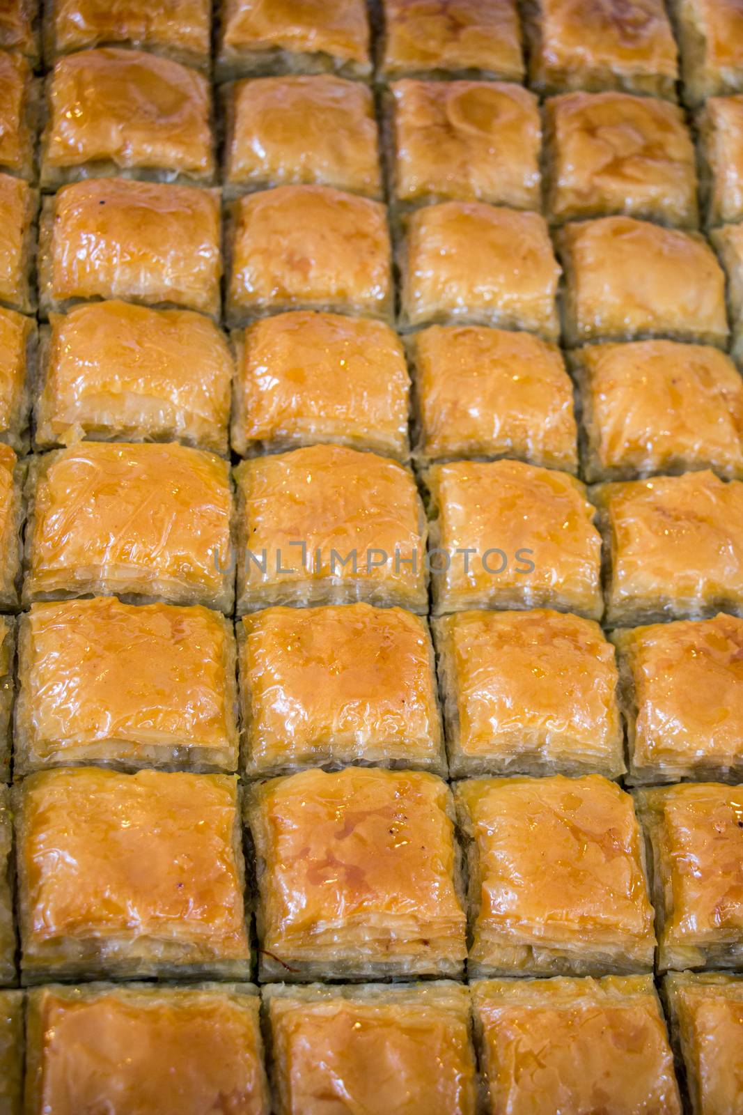 Turkish traditional desert sweets at the Market