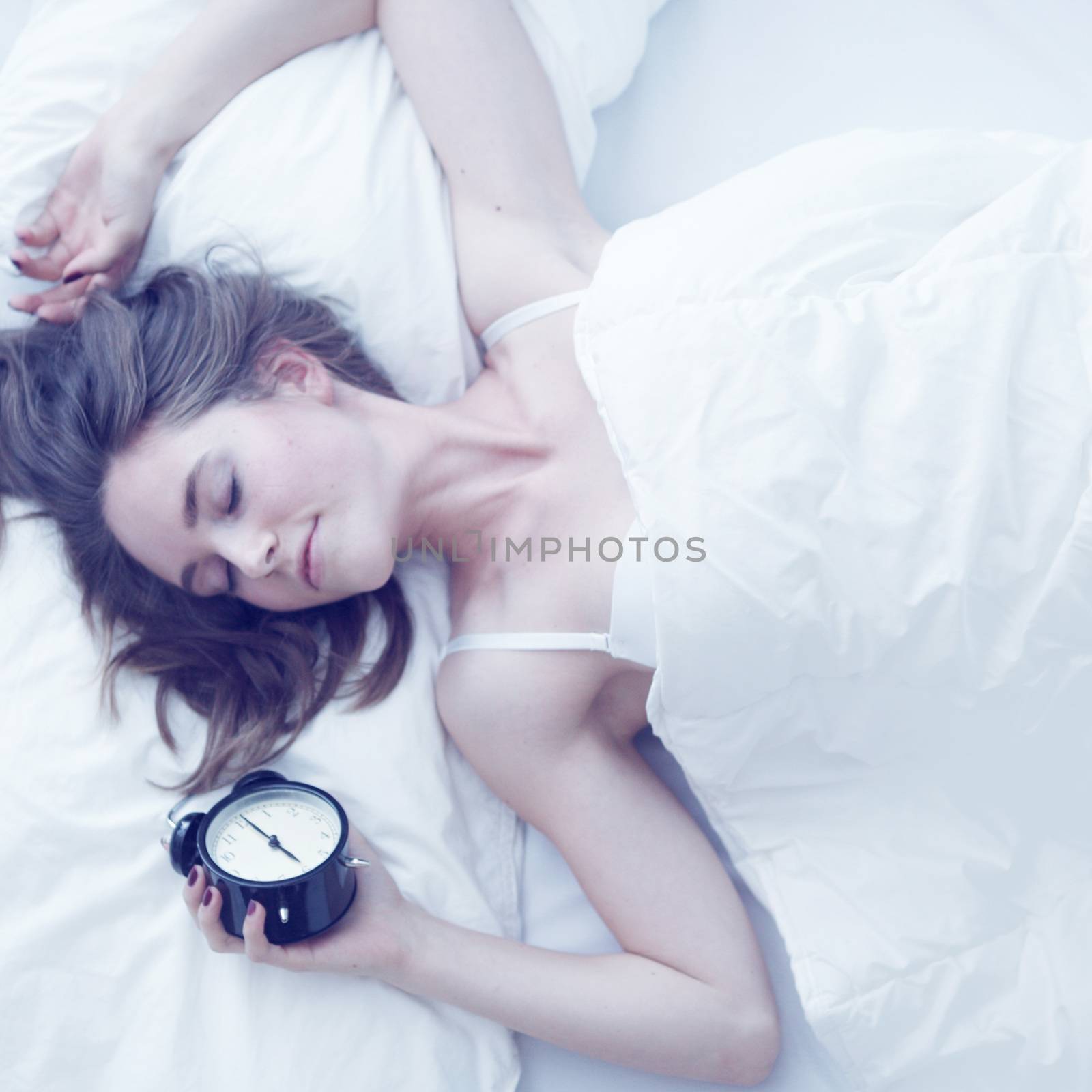 Woman with alarm clock by ALotOfPeople