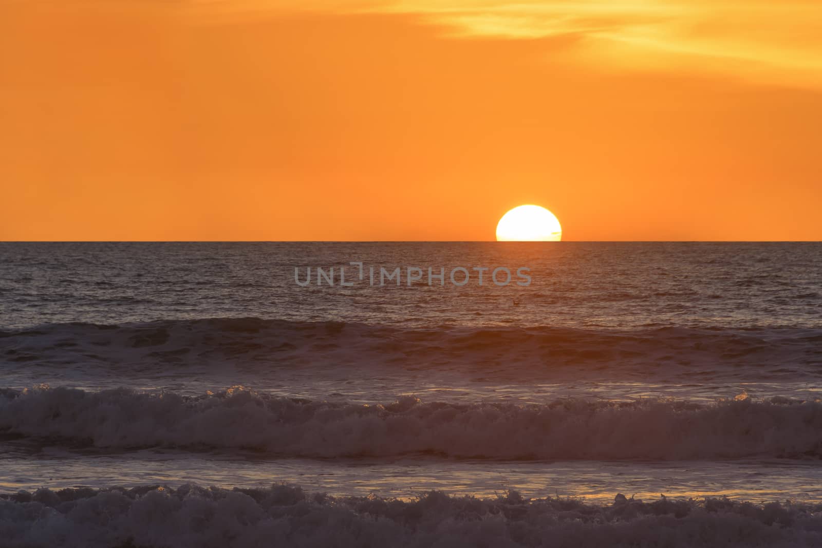 Sunset over Pacific Ocean seen from San Diego, California, USA