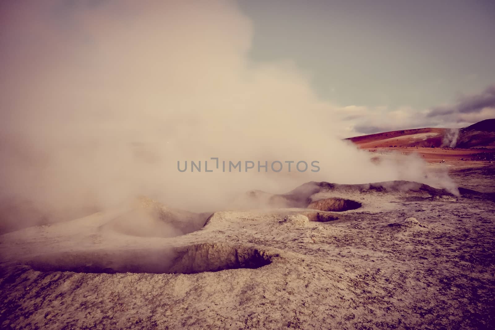 Sol de manana geothermal field in sud Lipez reserva, Bolivia by daboost