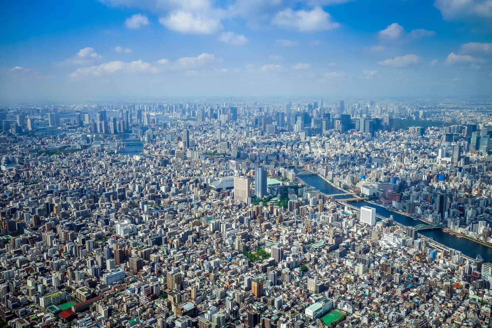 Tokyo city skyline panorama aerial view, Japan