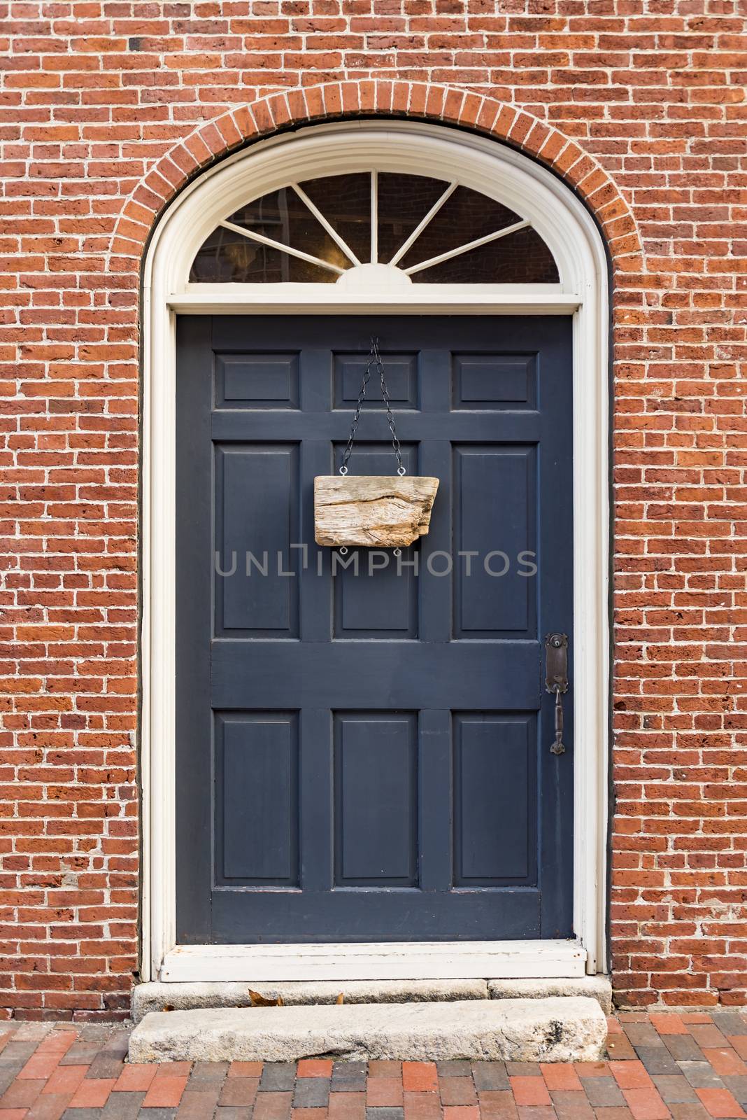 Front Door of a New England house in Portsmouth, New Hampshire