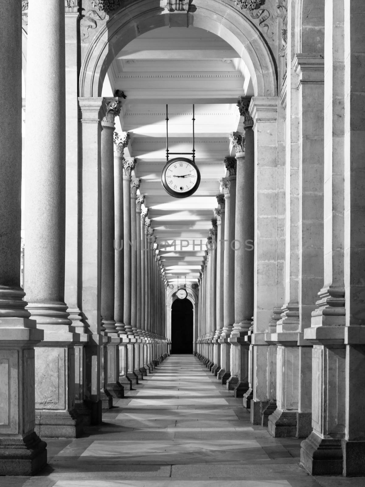 Long colonnade corridor perspective by pyty