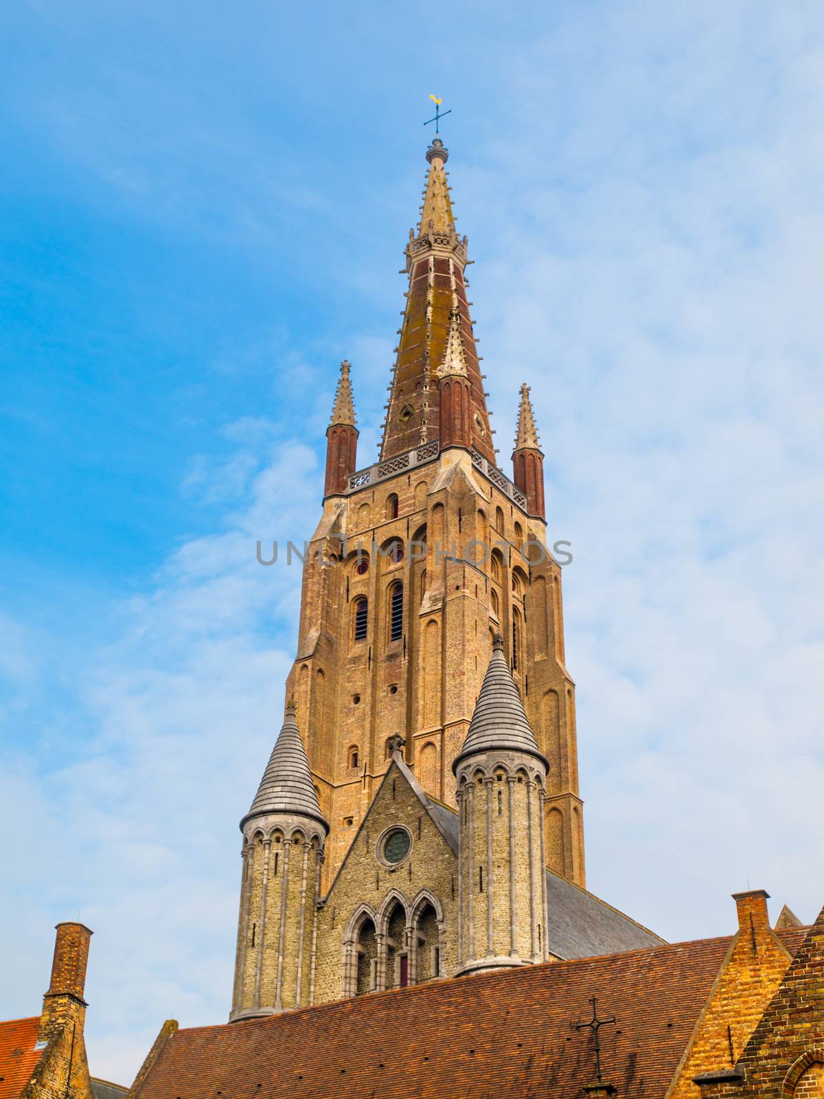 Gothic tower of Church of Our Lady in Bruges is the second tallest brickwork tower in the world.