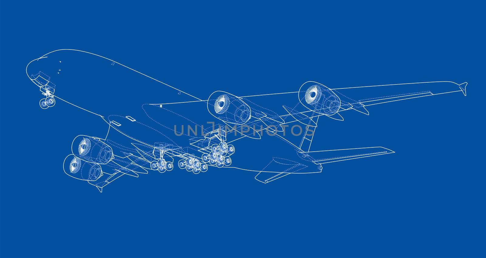 Passenger aircraft. 3d illustration by cherezoff