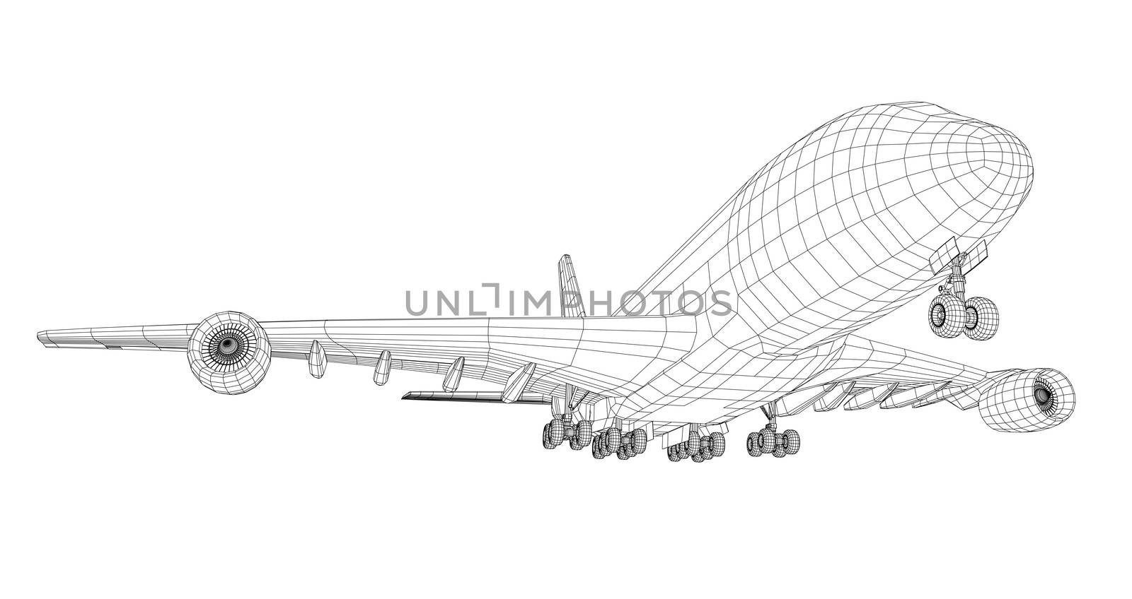 Passenger aircraft. 3d illustration by cherezoff
