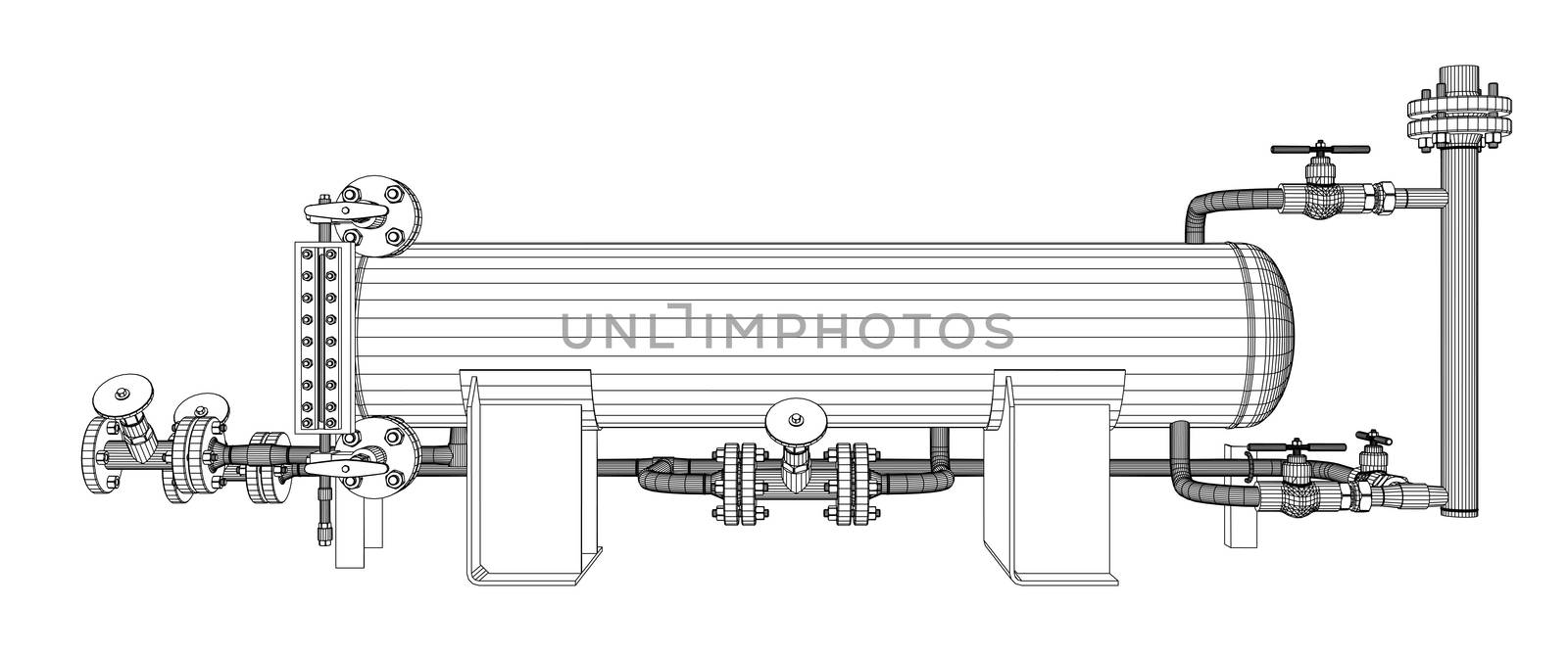 Wire-frame industrial equipment by cherezoff