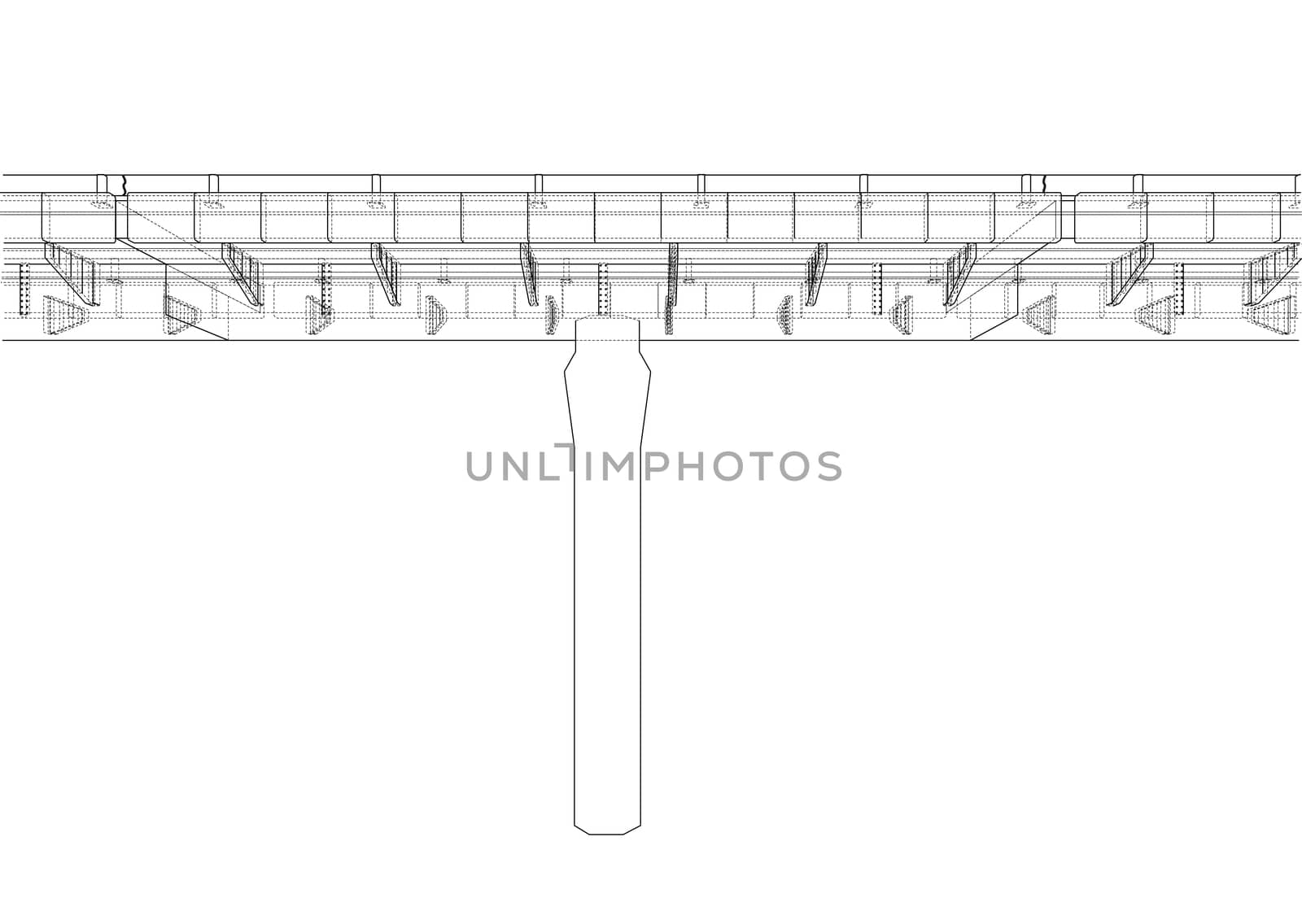 Bridge sketch. 3d rendering by cherezoff