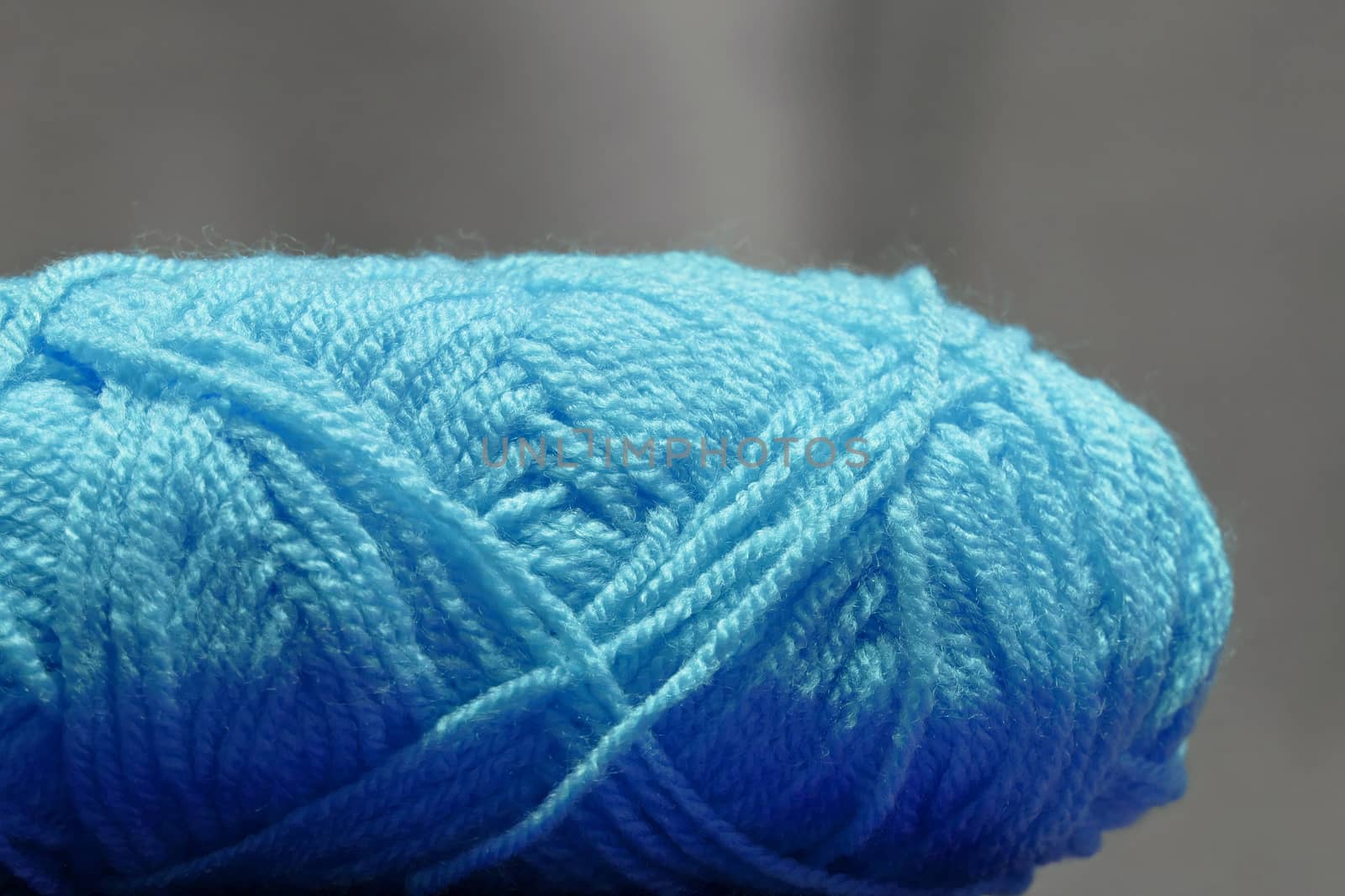 closeup of blue wool yarn