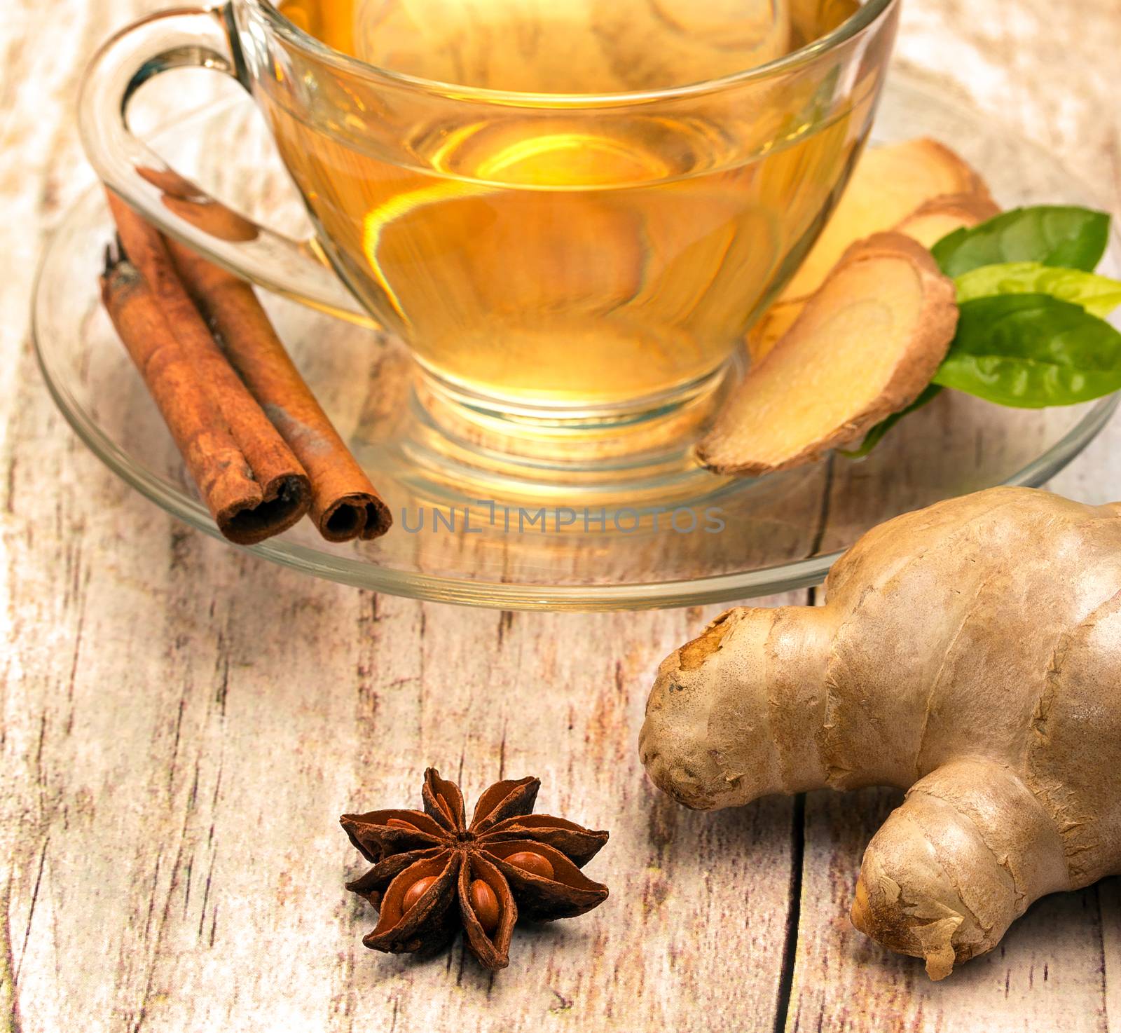 Spiced Ginger Tea Representing Teacup Organic And Teas