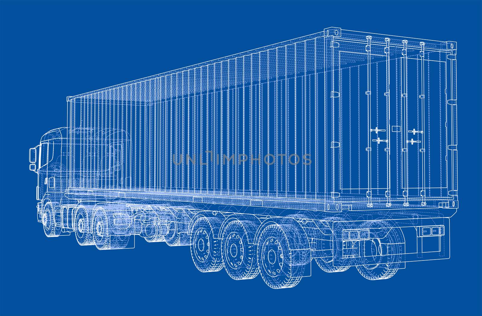 Logistic by Container truck by cherezoff