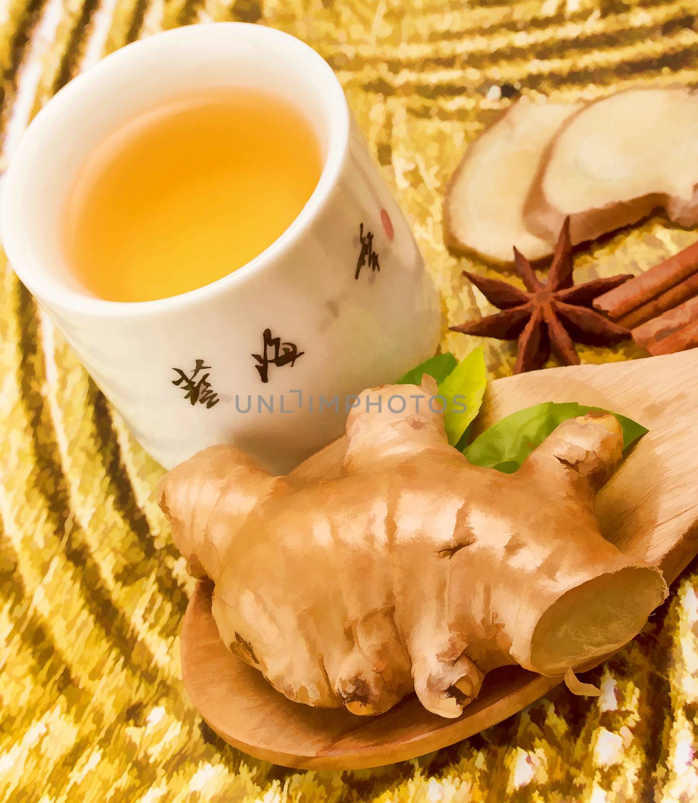 Ginger Tea Cup Represents Refresh Spiced And Beverages  by stuartmiles