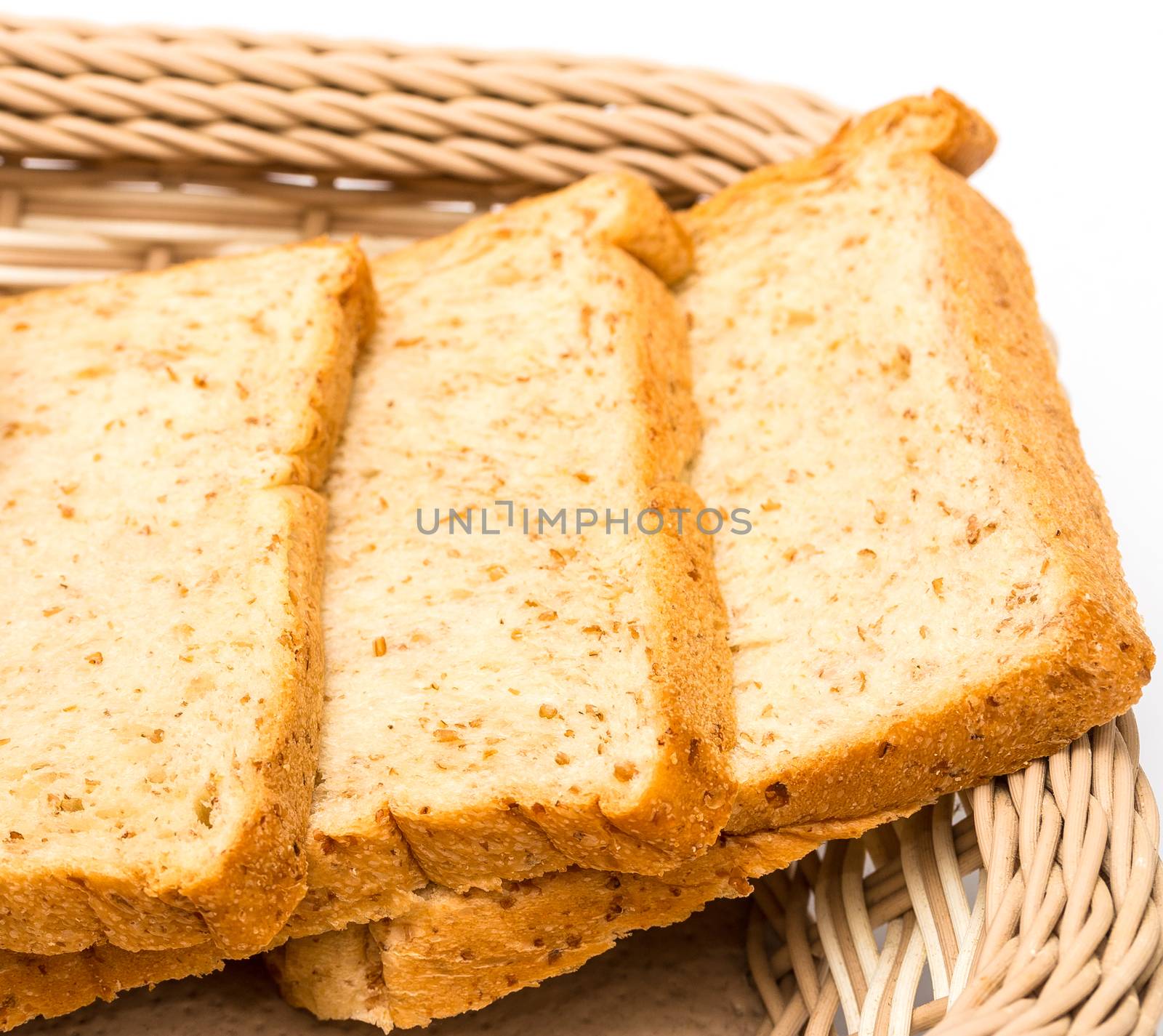 Slices Of Bread Shows Morning Meal And Break  by stuartmiles