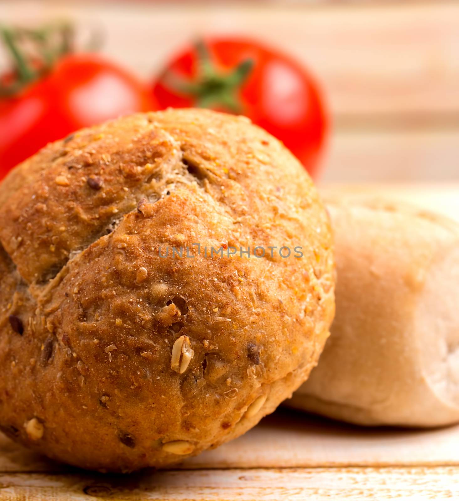Organic Roll Showing Bread Rolls And Granary
