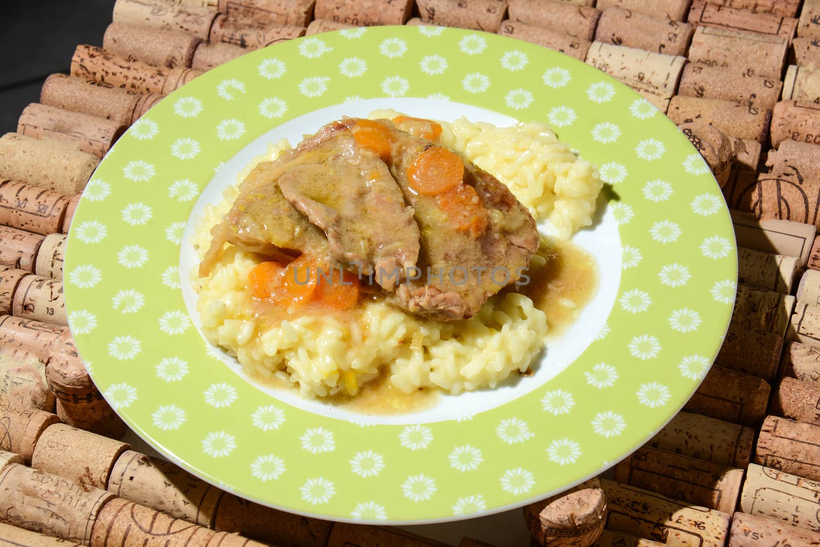 italian fine food marrowbone with rice