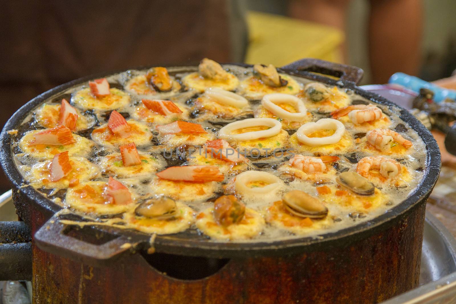 Thai-style takoyaki with mussels