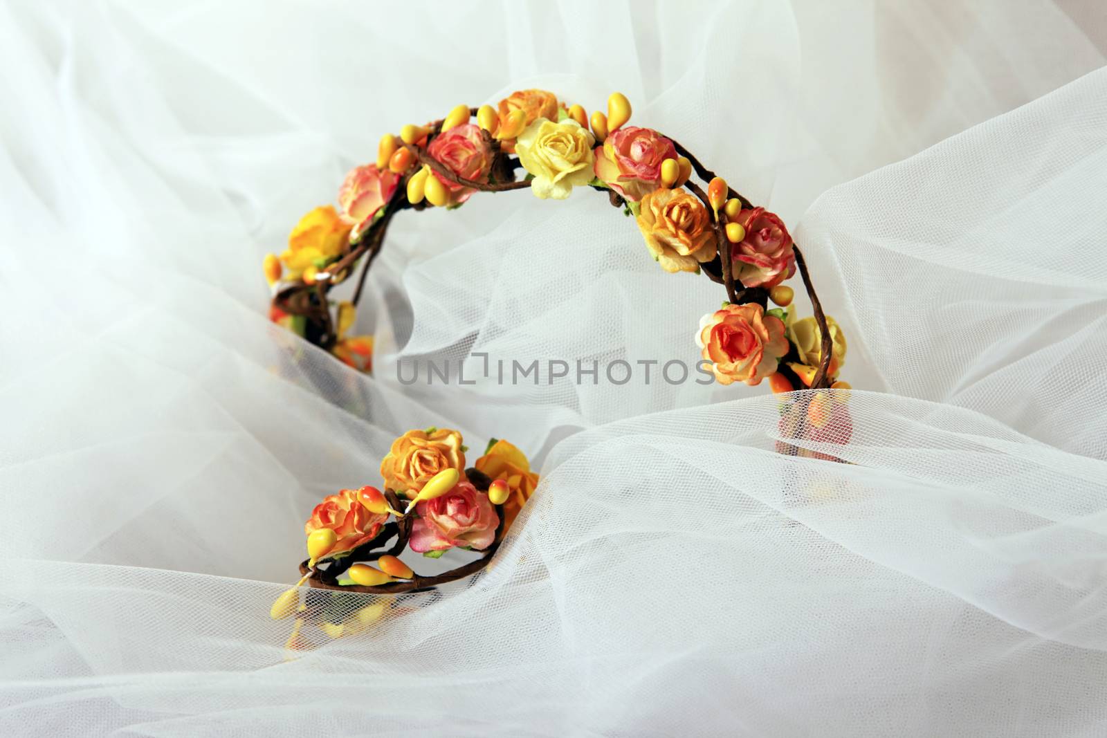 Wreath Bride of orange flowers by friday