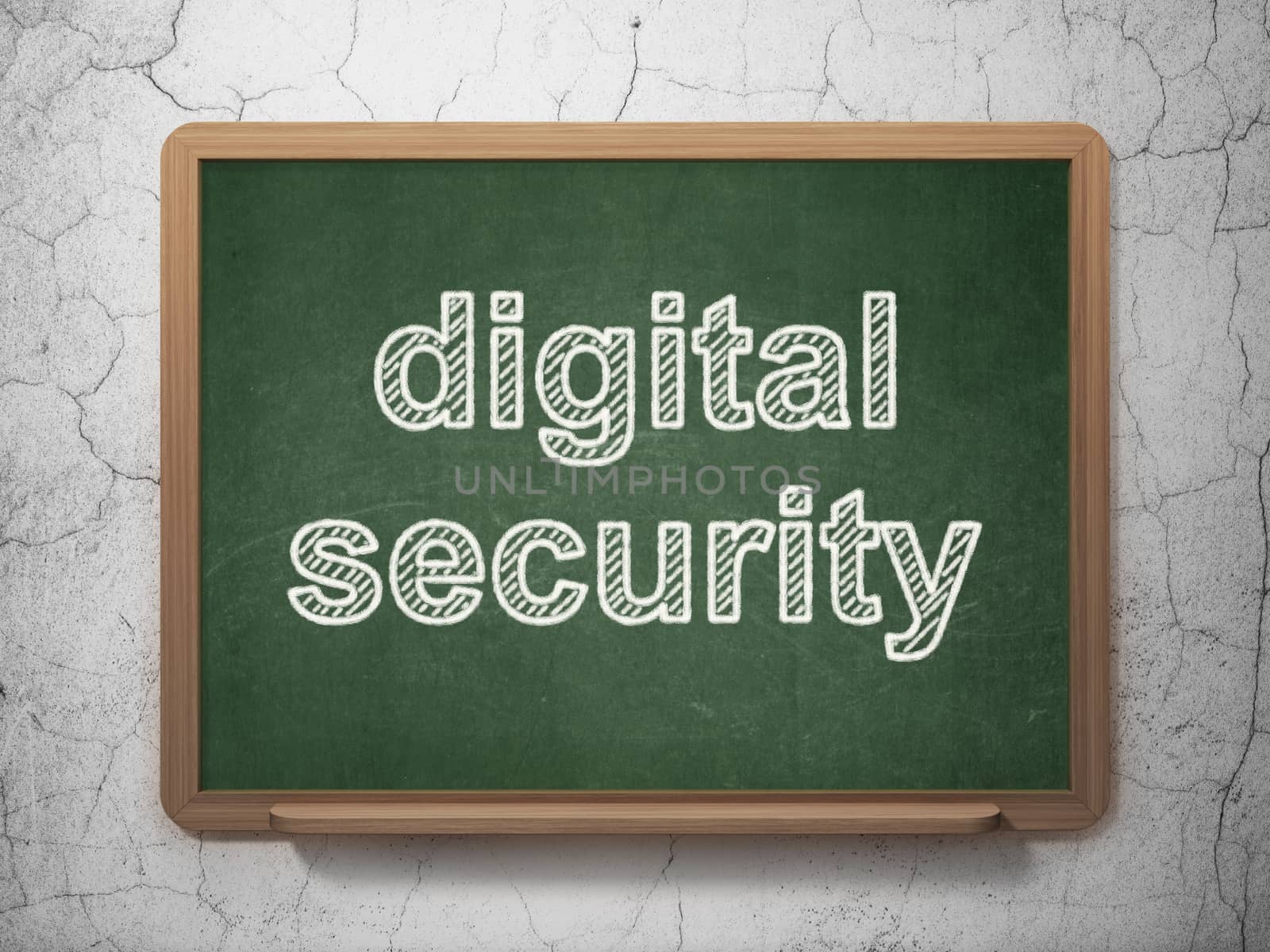 Privacy concept: Digital Security on chalkboard background by maxkabakov