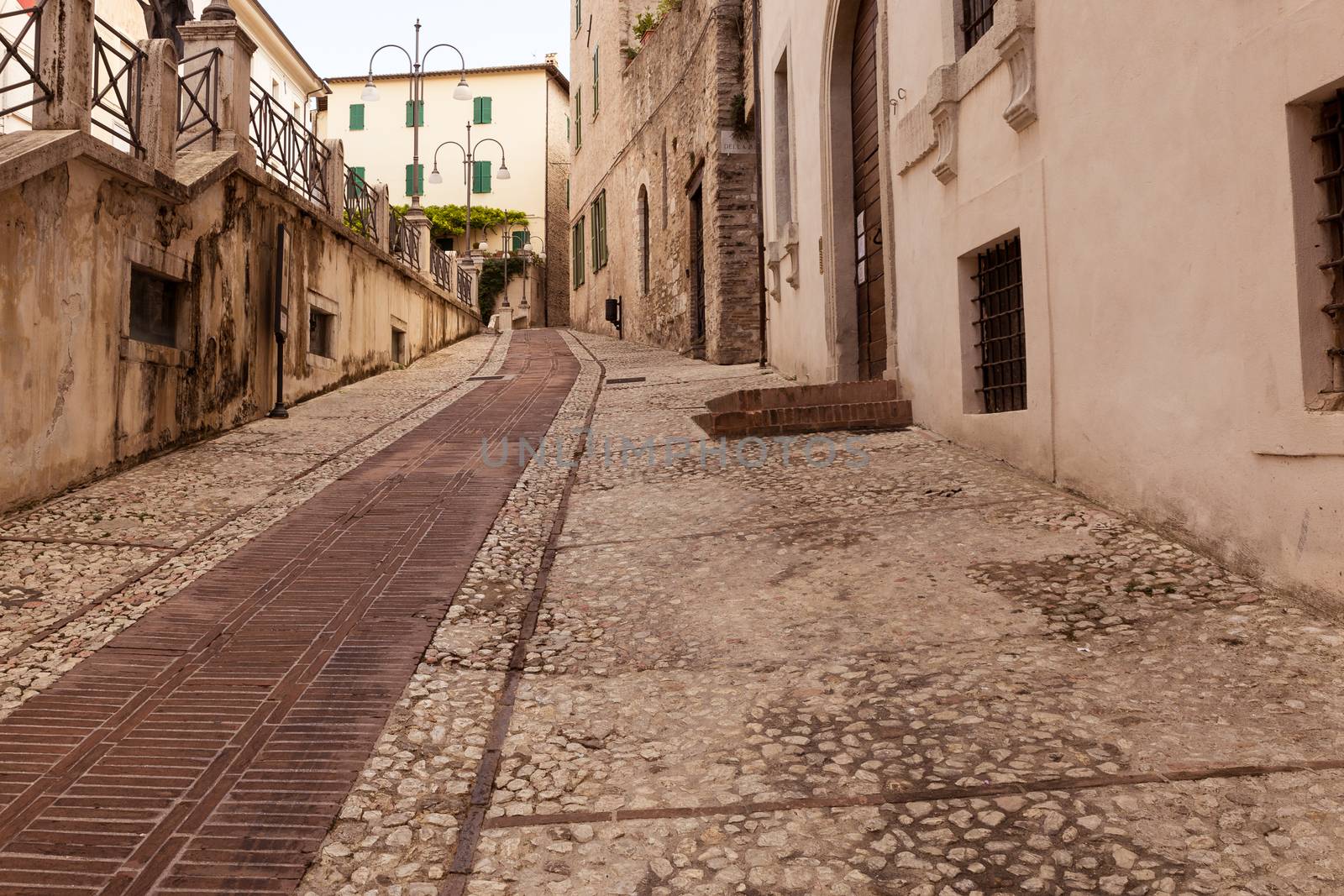 Streets and alleys in the wonderful town of Spoleto (Italy)