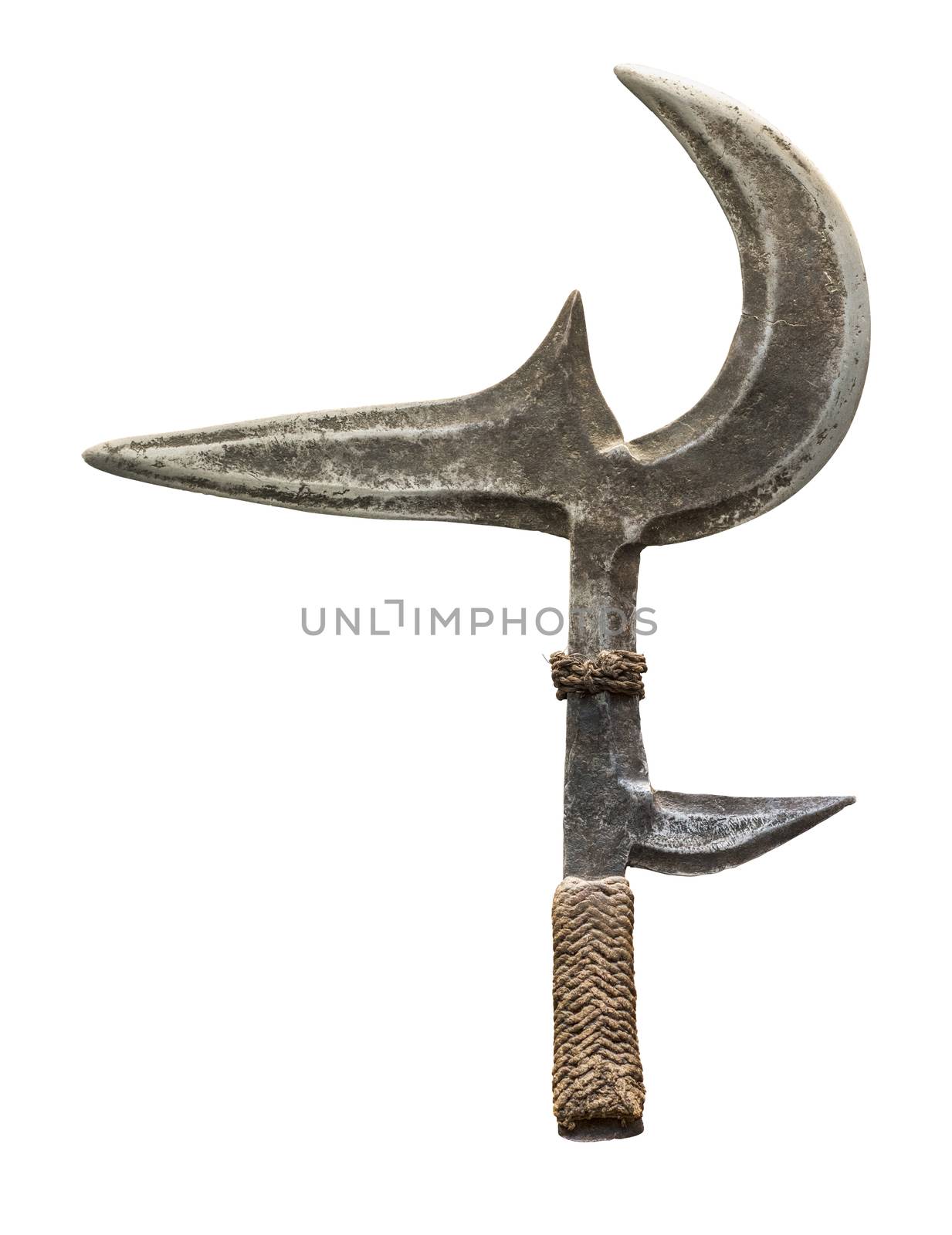 Isolated Ancient African Throwing Knife Or Axe