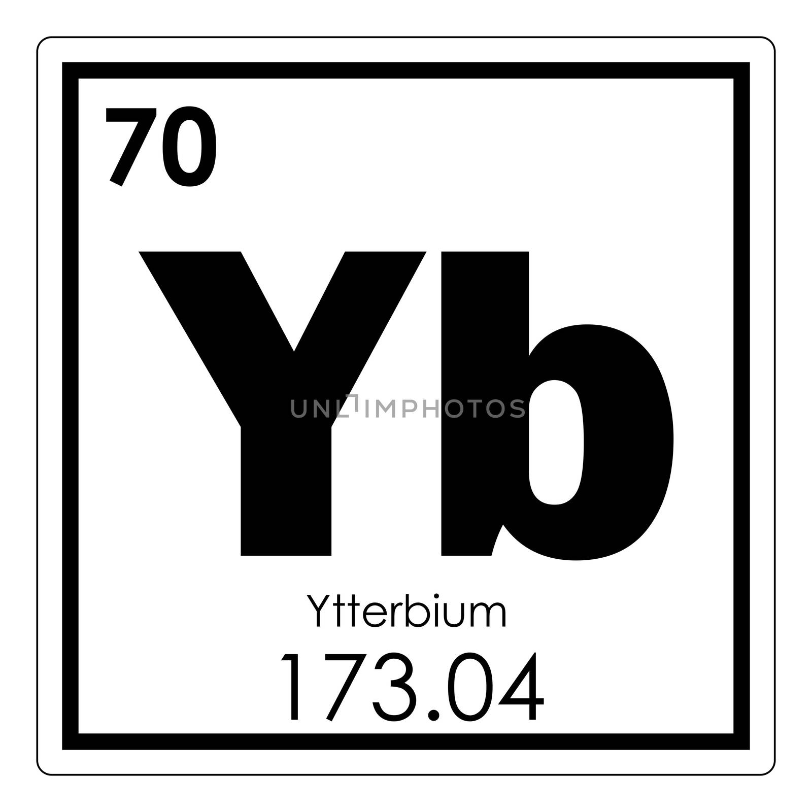 Ytterbium chemical element periodic table science symbol
