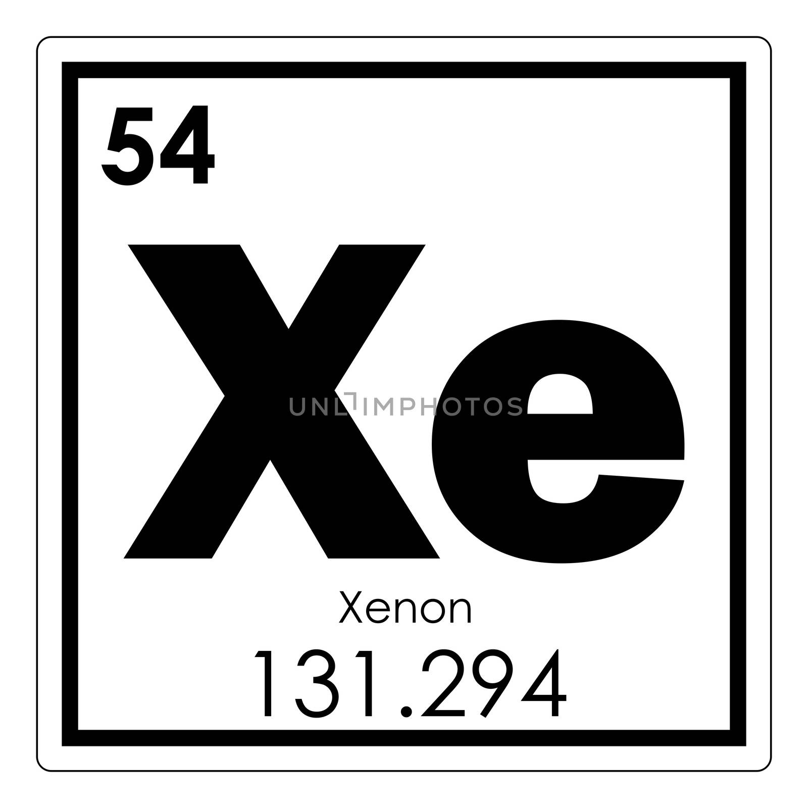 Xenon chemical element periodic table science symbol