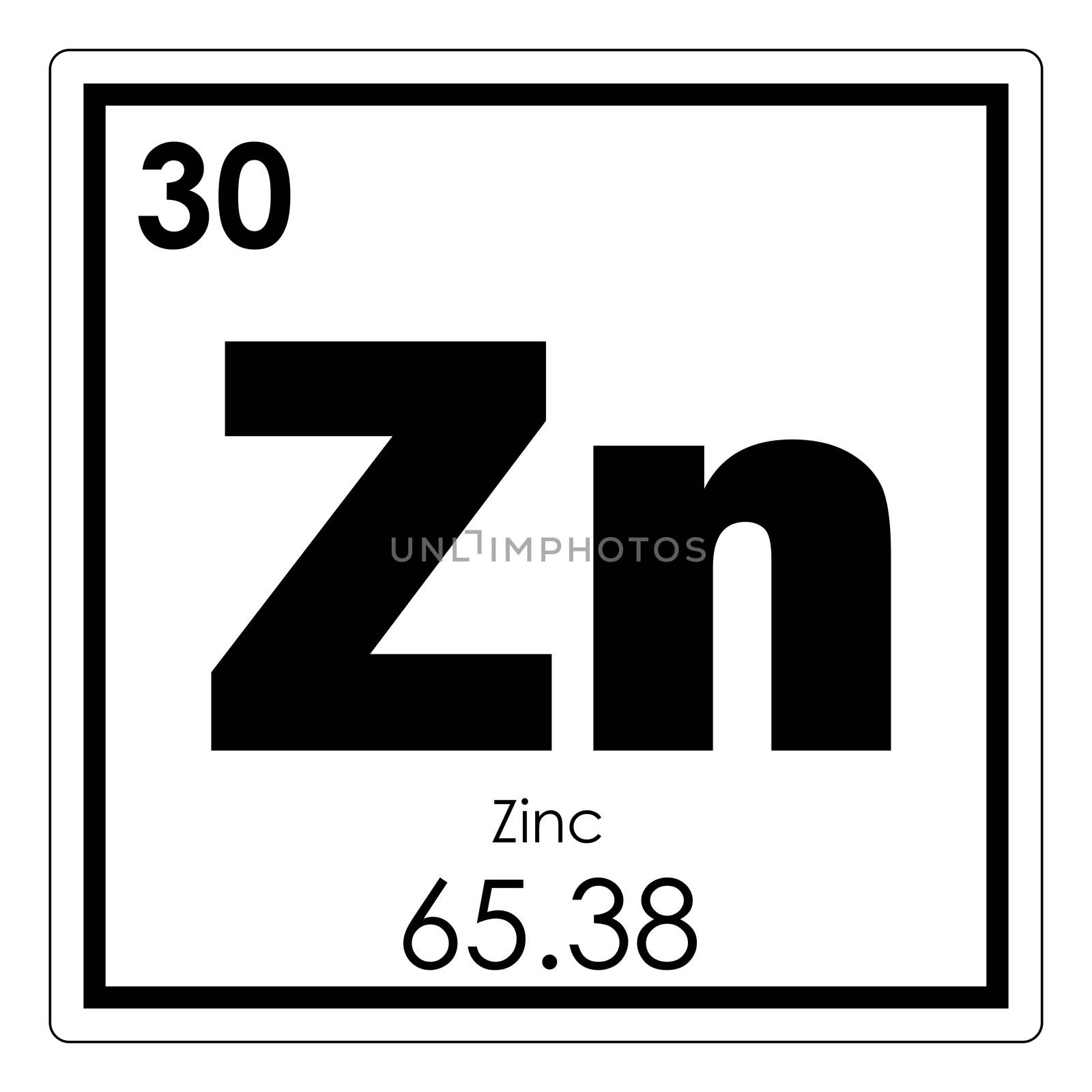 Zinc chemical element periodic table science symbol