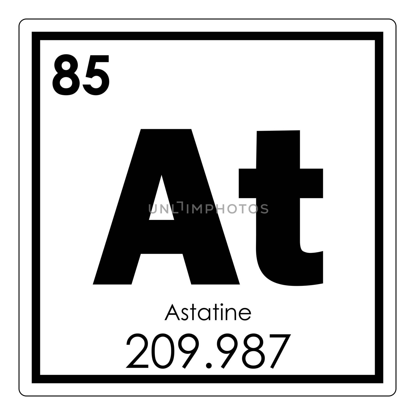Astatine chemical element periodic table science symbol