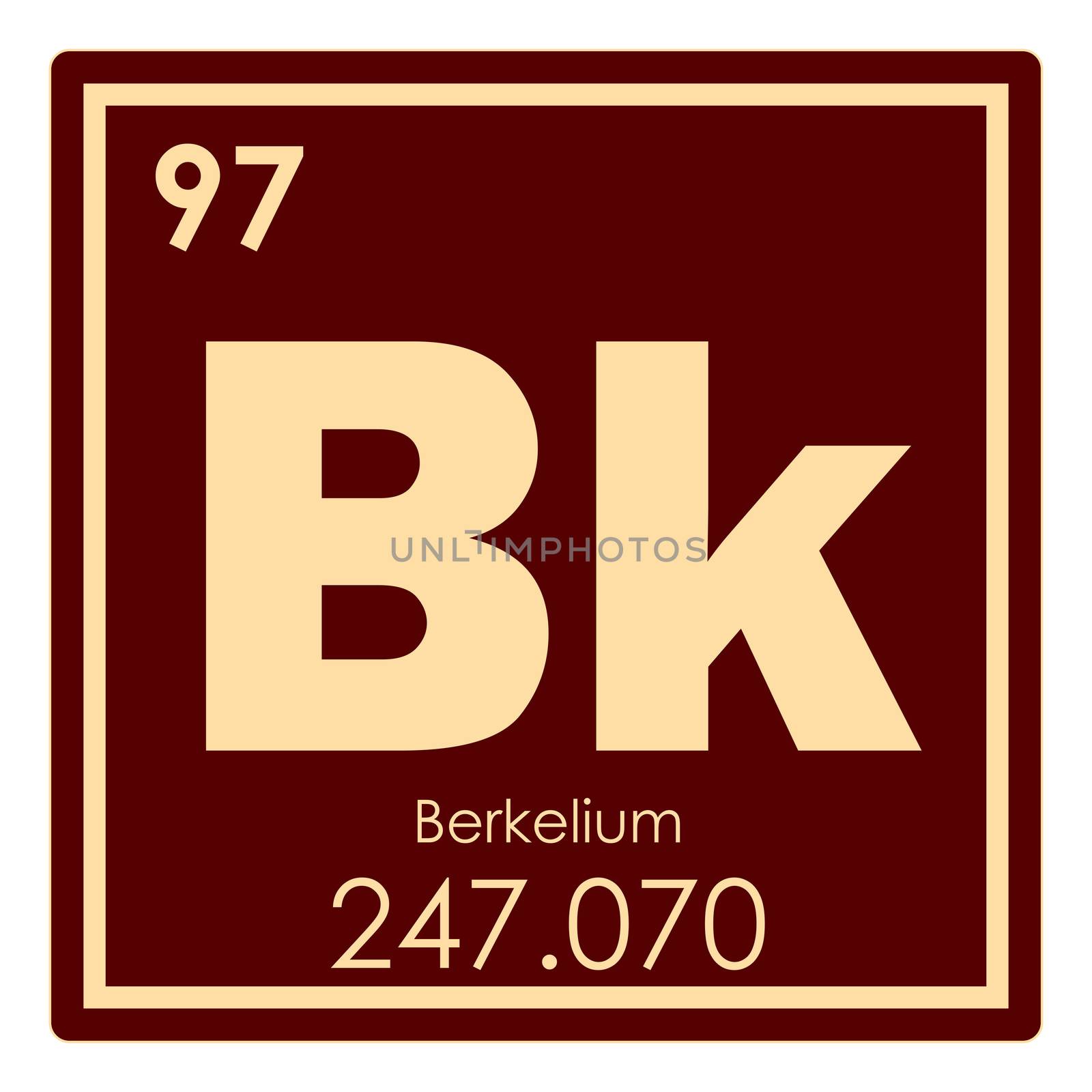 Berkelium chemical element periodic table science symbol