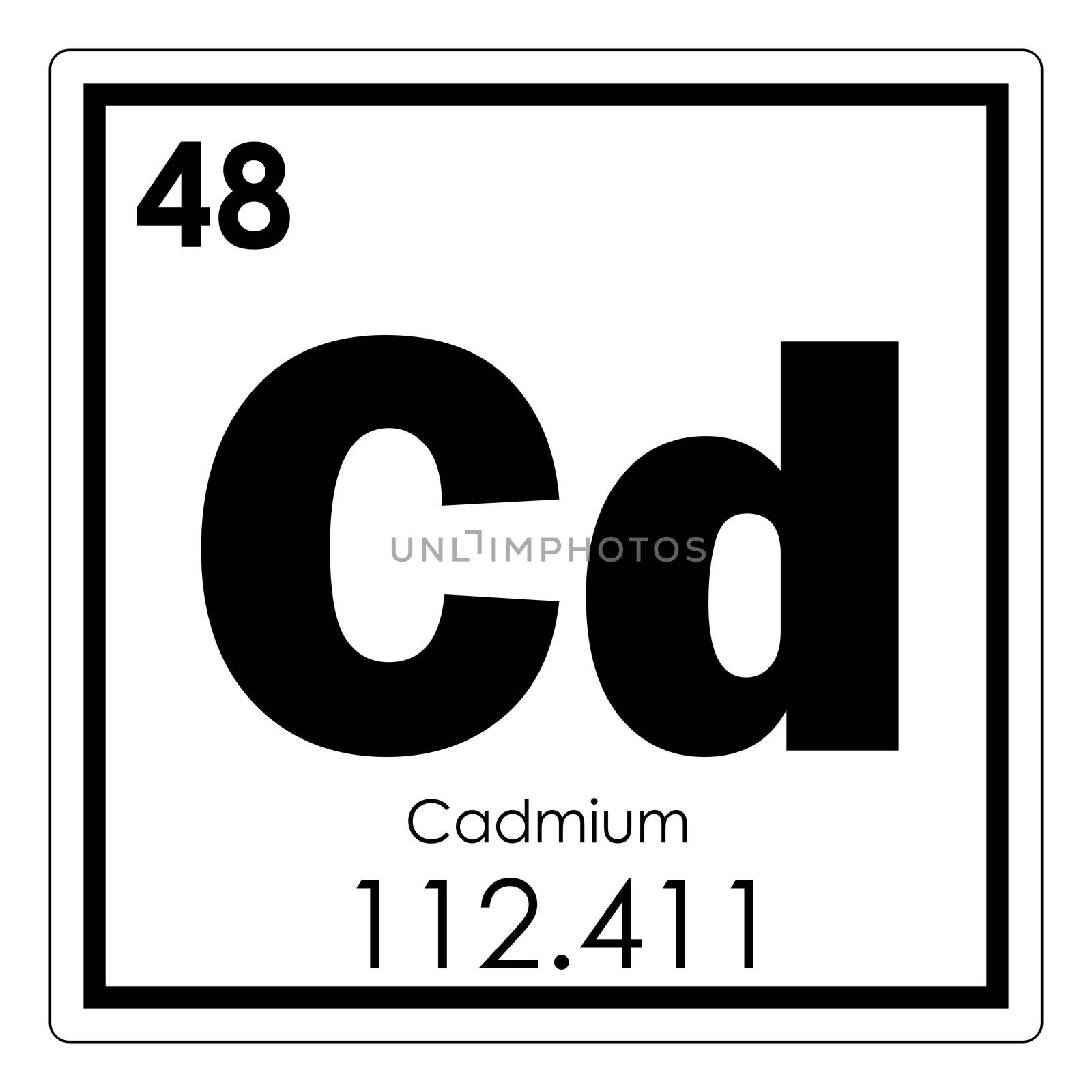 Cadmium chemical element periodic table science symbol