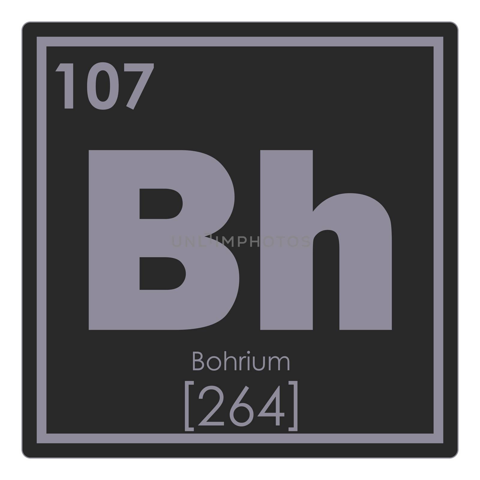 Bohrium chemical element periodic table science symbol