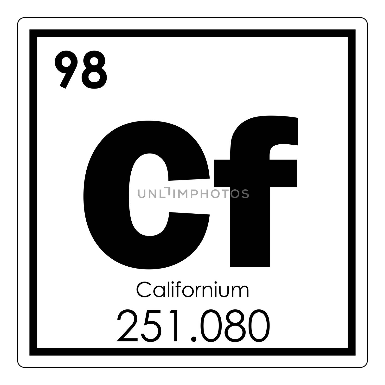 Californium chemical element periodic table science symbol