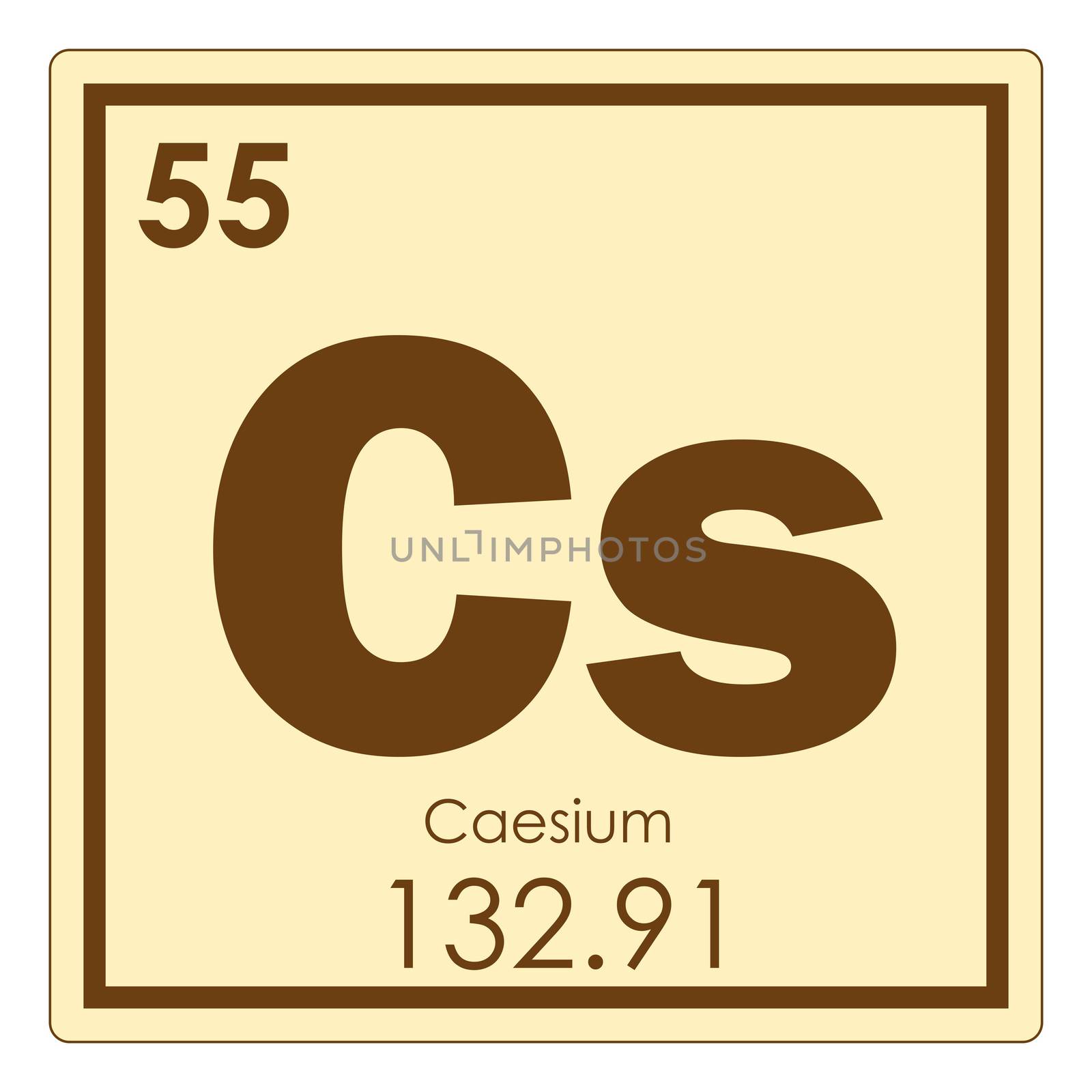 Caesium chemical element periodic table science symbol