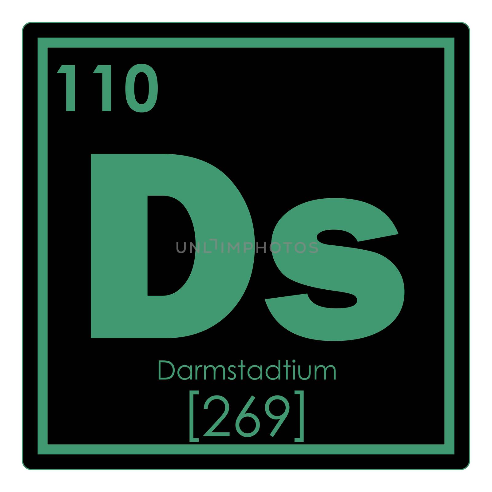 Darmstadtium chemical element periodic table science symbol