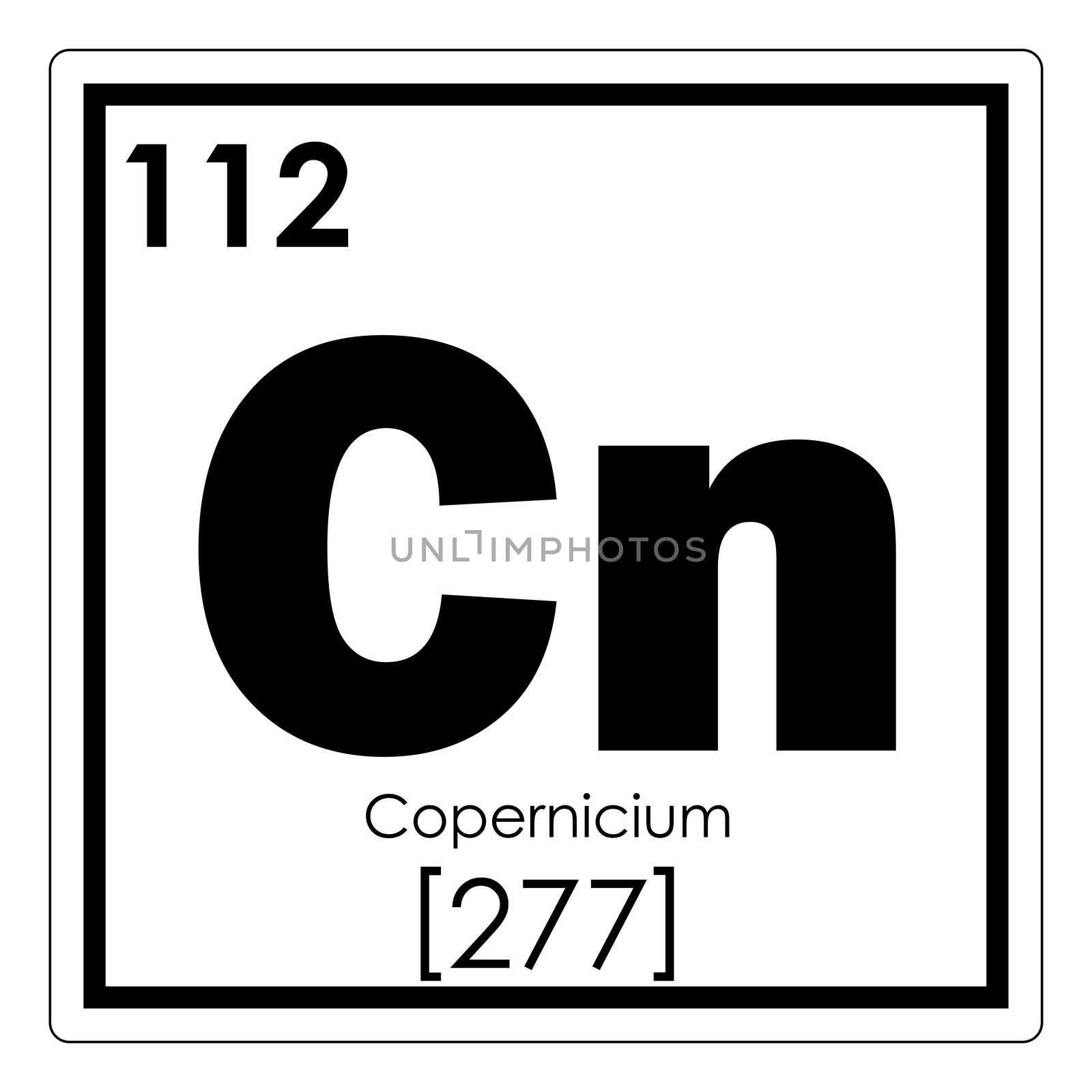 Copernicium chemical element periodic table science symbol
