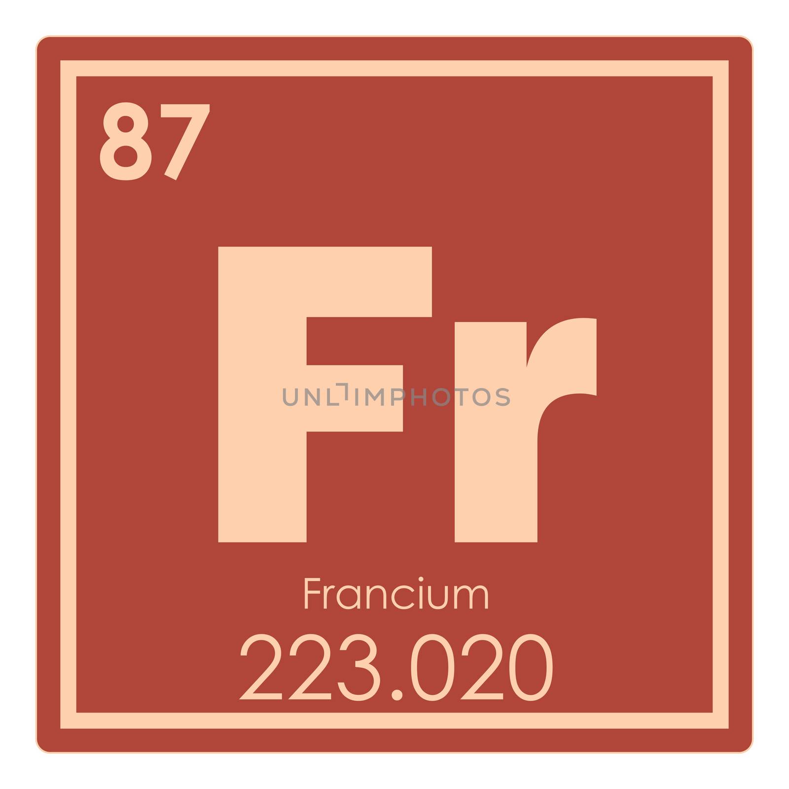Francium chemical element periodic table science symbol