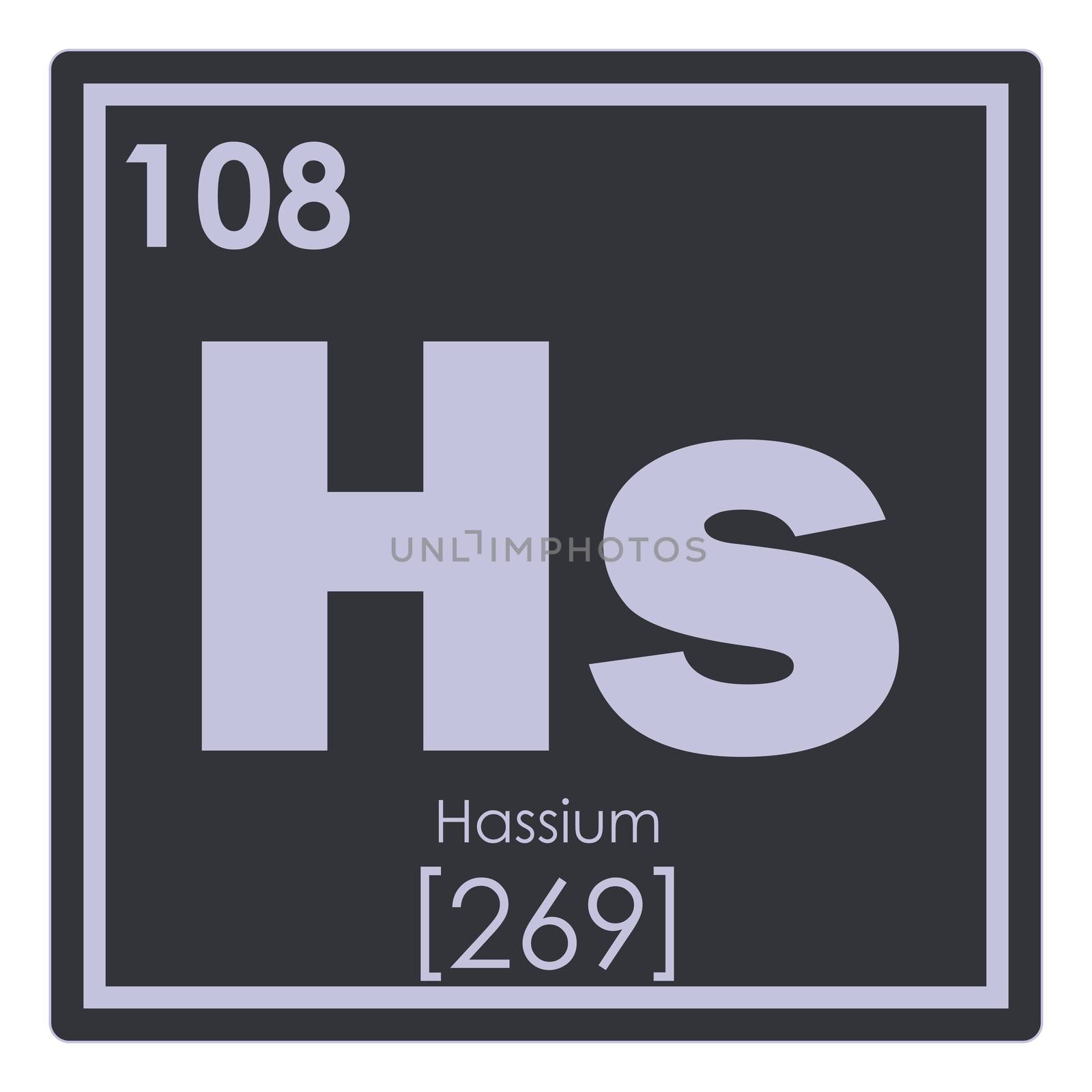 Hassium chemical element periodic table science symbol