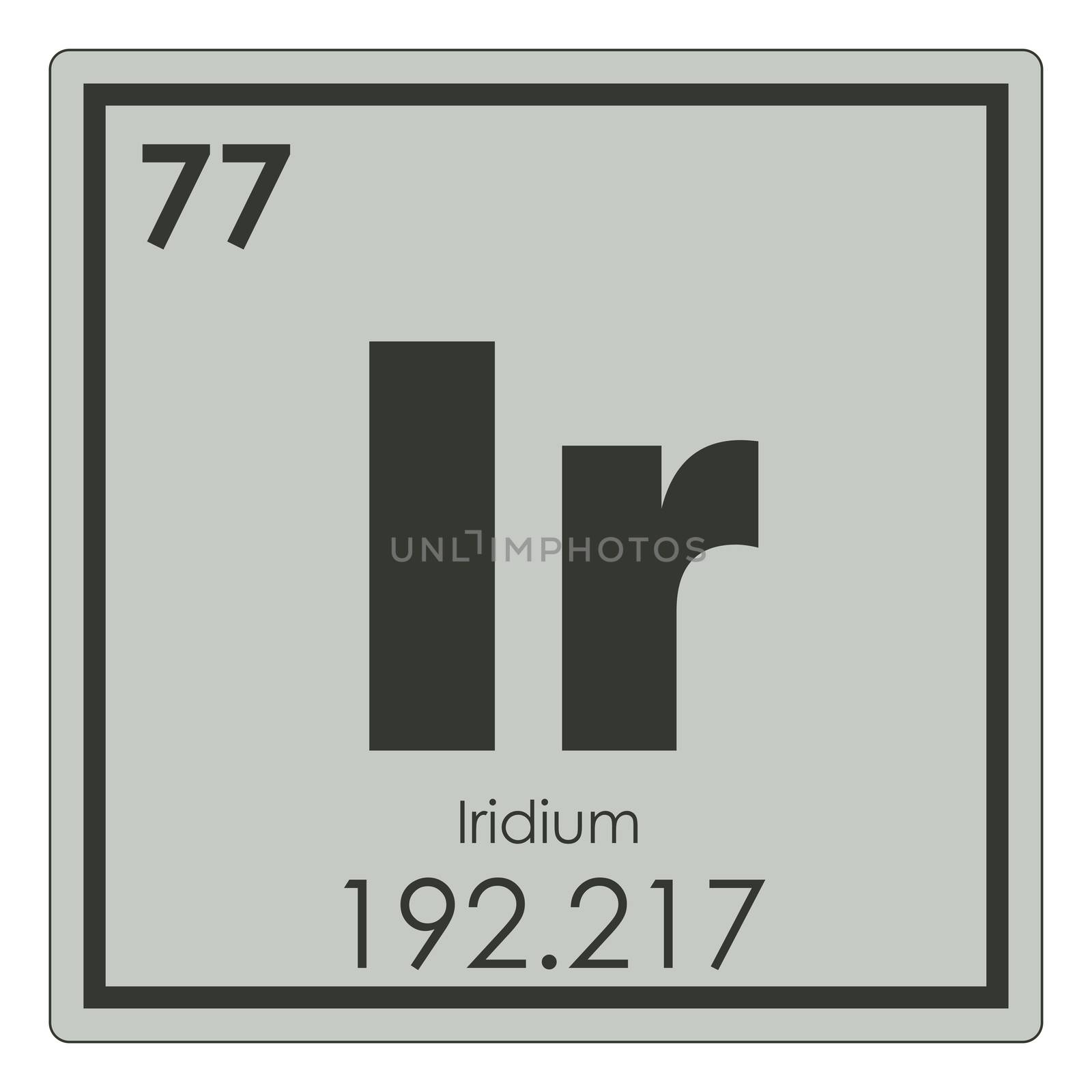 Iridium chemical element periodic table science symbol