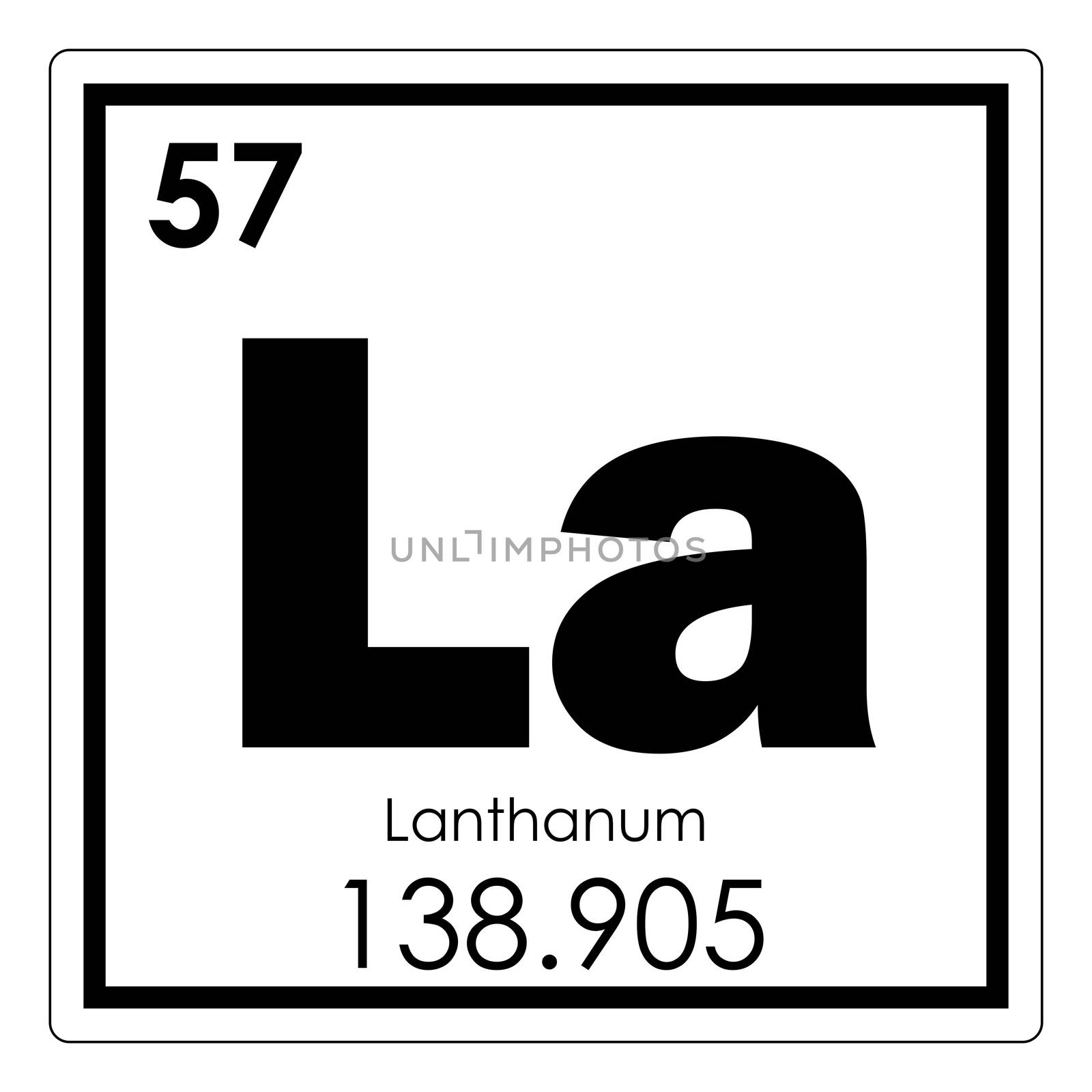 Lanthanum chemical element periodic table science symbol