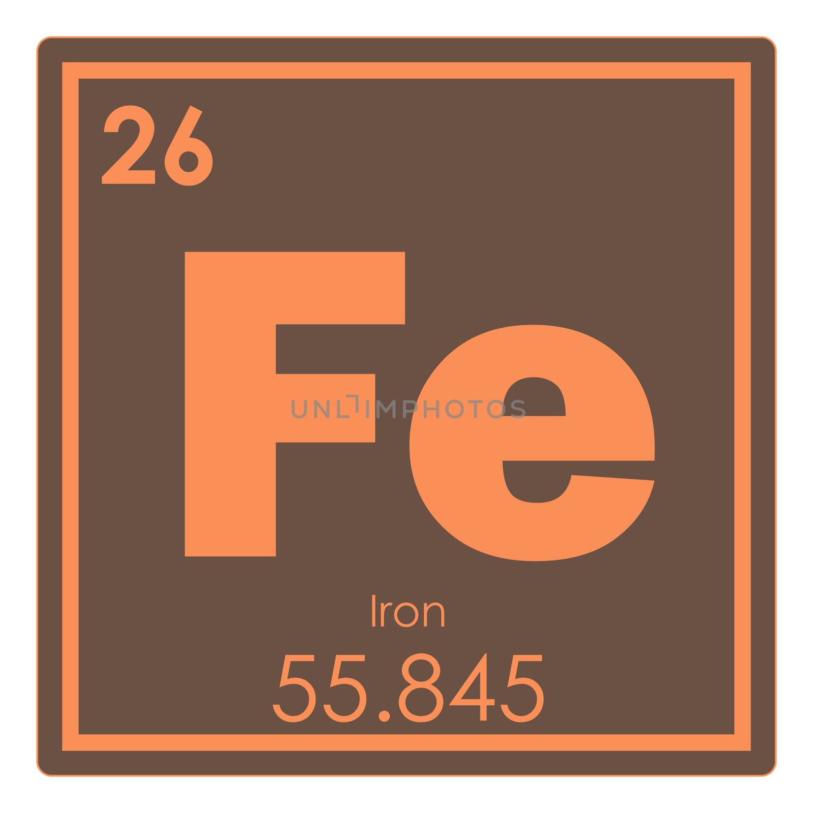 Iron chemical element periodic table science symbol