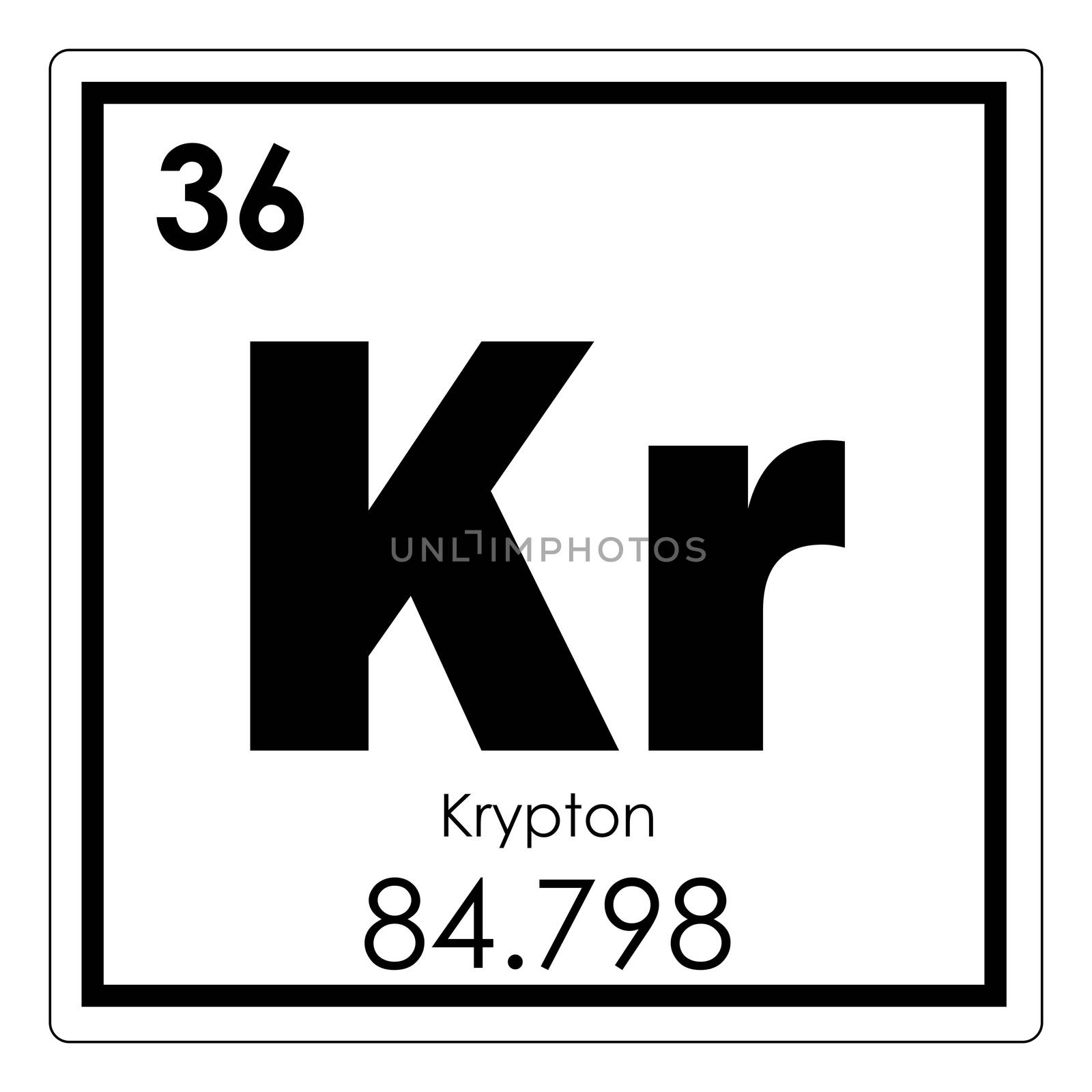 Krypton chemical element periodic table science symbol