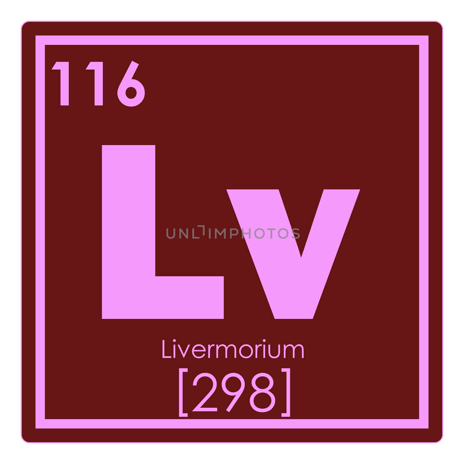 Livermorium chemical element periodic table science symbol